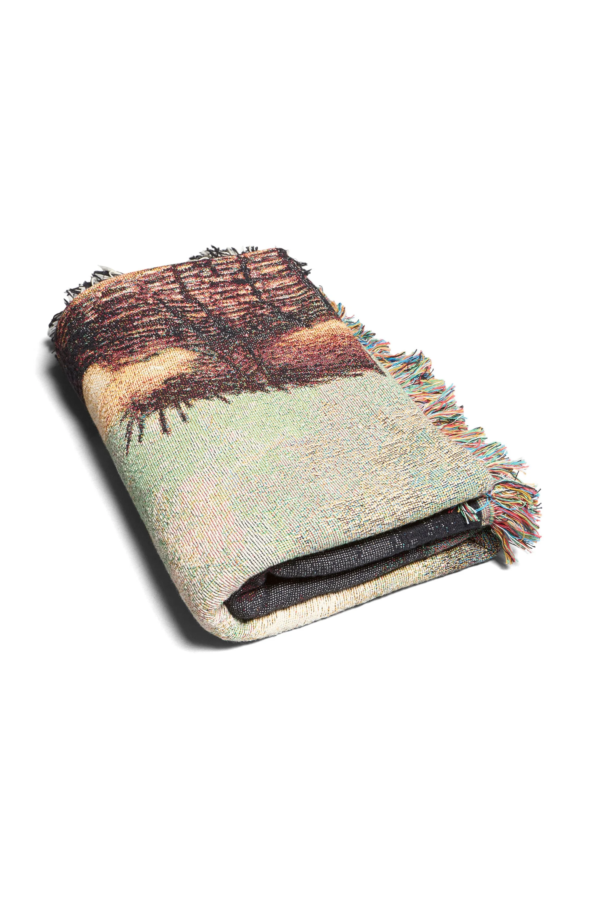 Folded Wickerman 100% organic cotton woven blanket limited edition