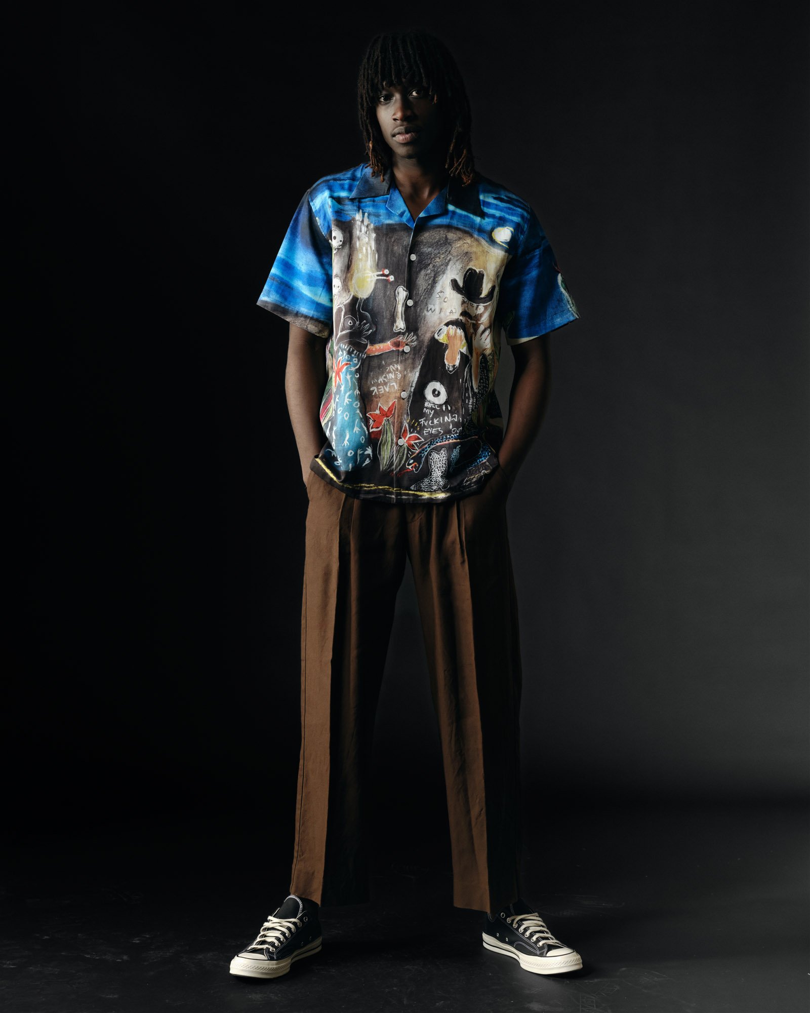 ABOVE SNAKES SILK COTTON SHORT SLEEVE SHIRT