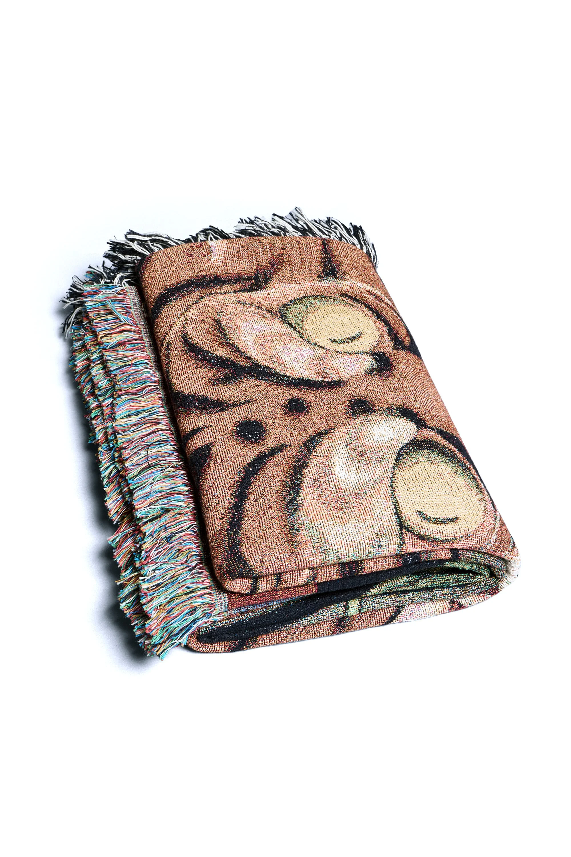 Folded Tiger Bamboo 100% organic cotton woven blanket limited edition