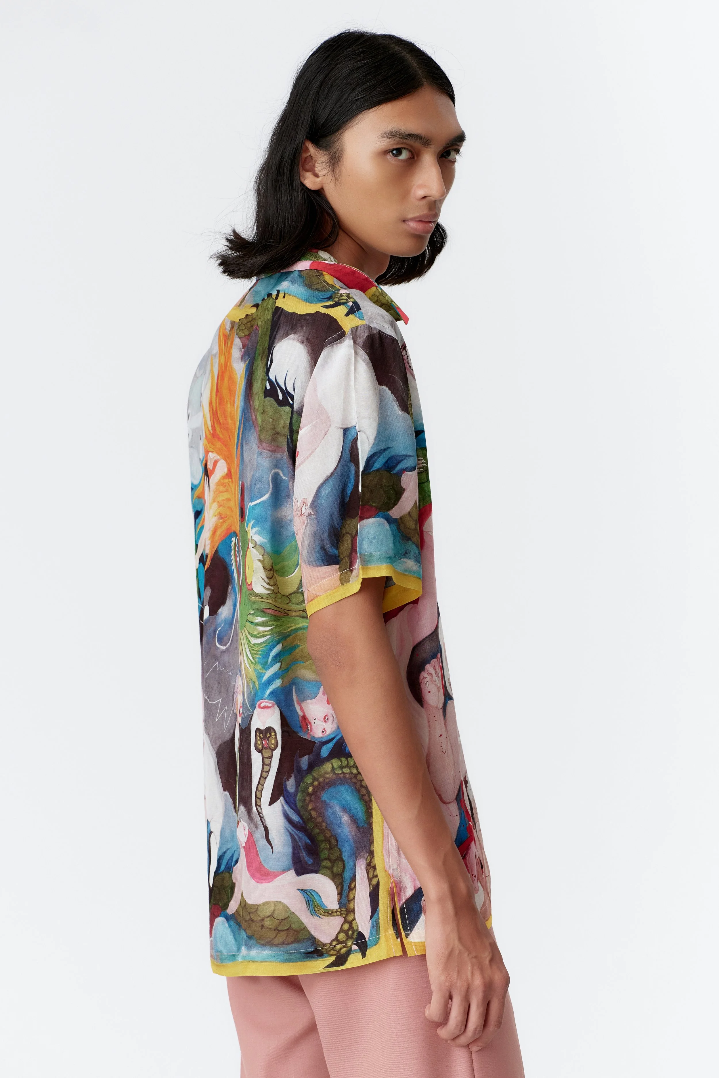 Back view of KUNG FU CANNIBAL shirt highlighting the continuation of action-packed, dynamic artwork