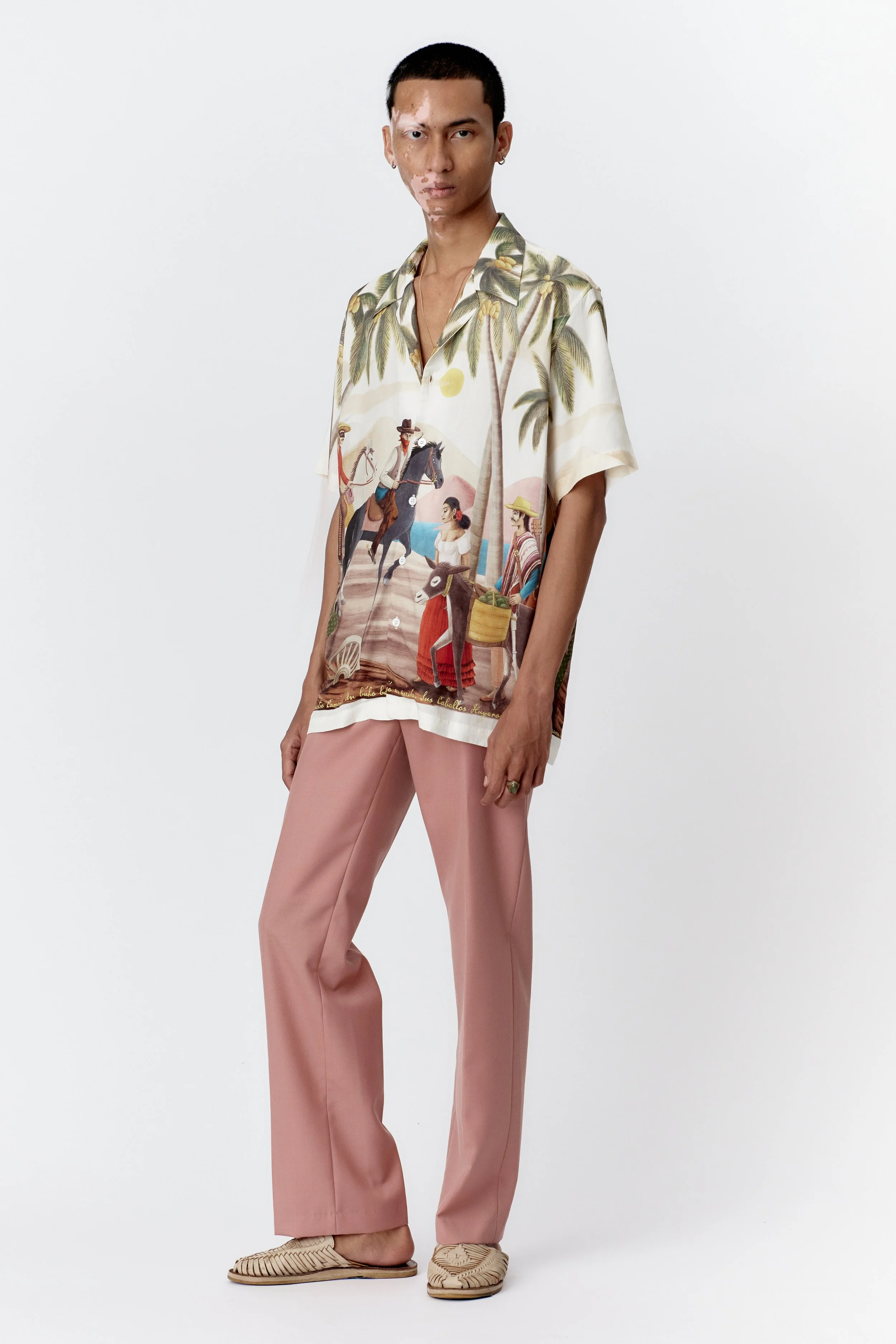 BANDITO OFF WHITE MODAL SHORT SLEEVE SHIRT