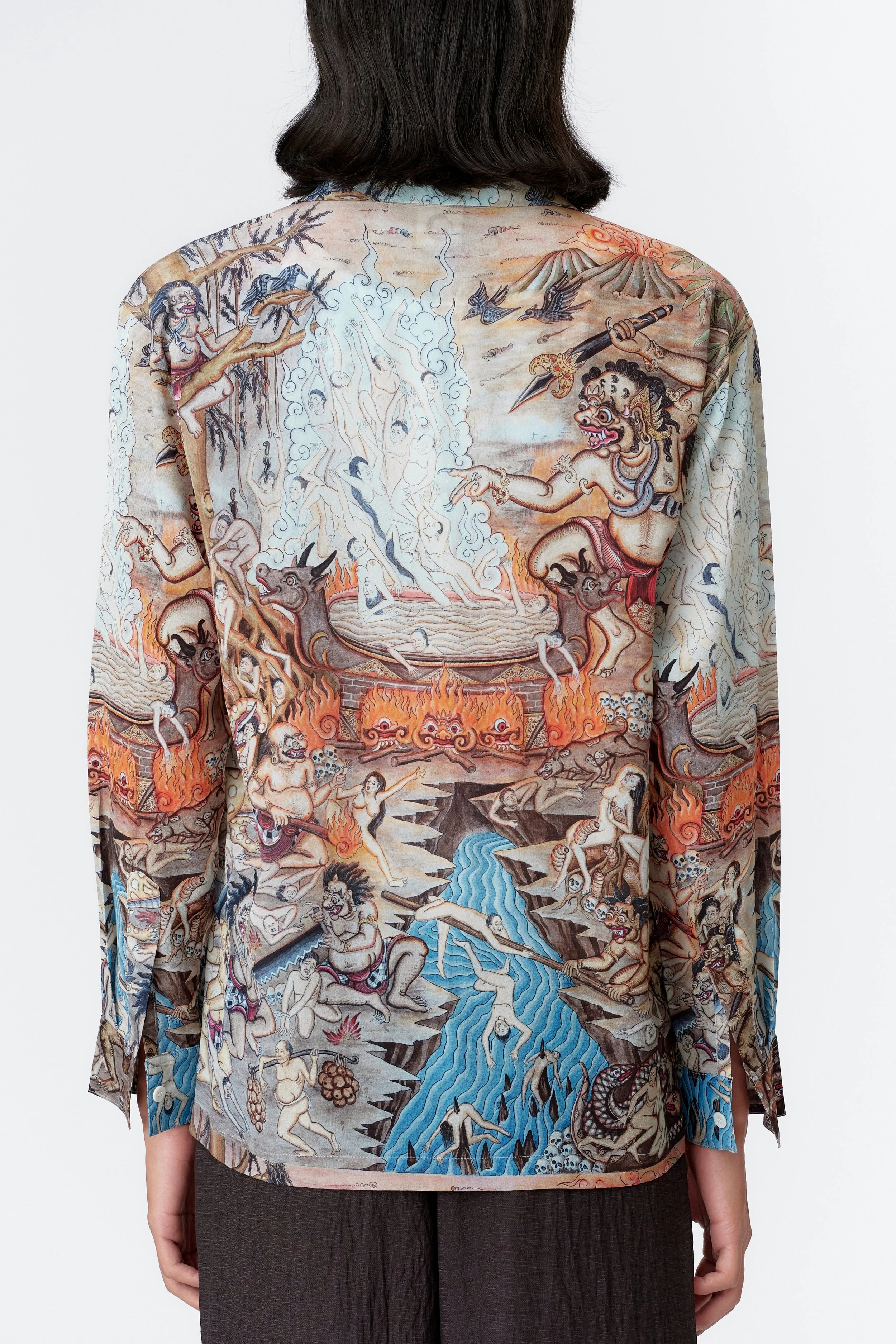 Atma Penangsaran Long Sleeve Silk Shirt Back View