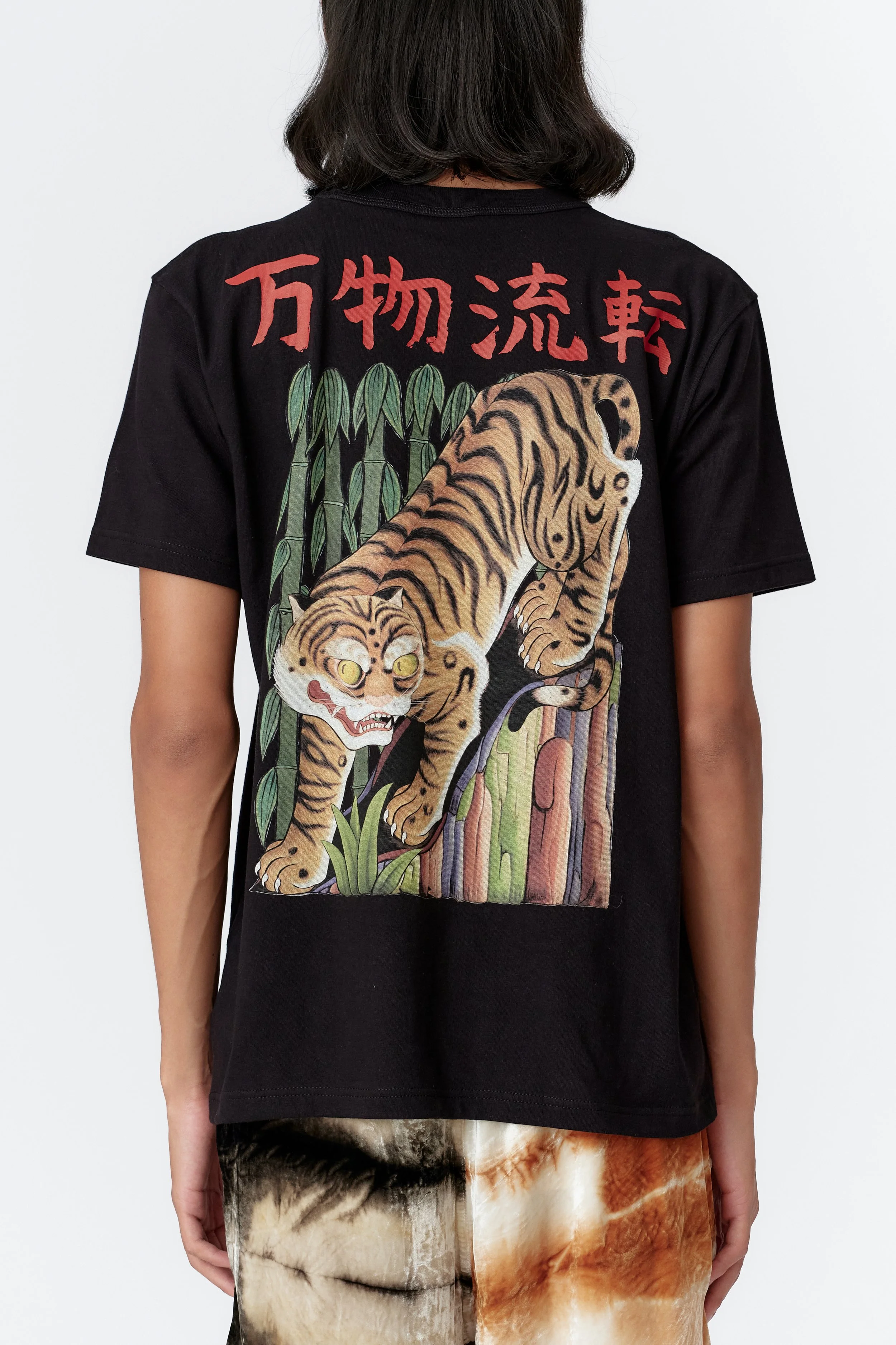 Detailed back print showing yellow-eyed tiger by endless joy