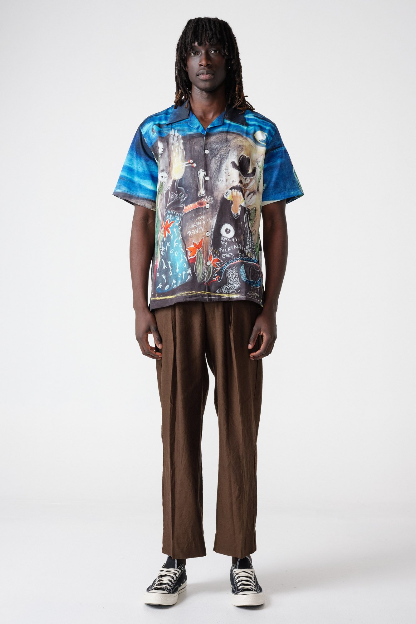 endless-joy-above-snakes-printed-silk-cotton-short-sleeve-shirt-front-full-body