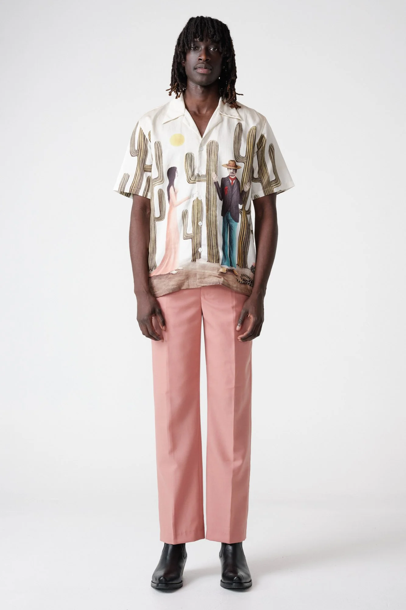 BANG BANG OFF WHITE SILK COTTON SHORT SLEEVE SHIRT