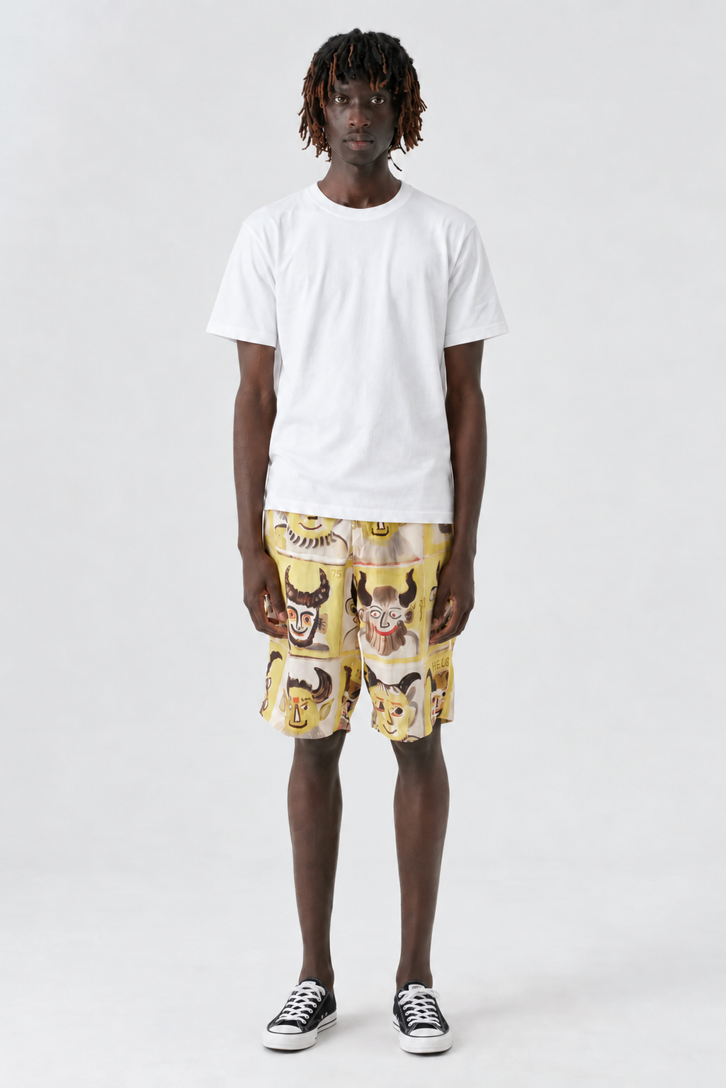 SATYR YELLOW RAYON BOARD SHORTS