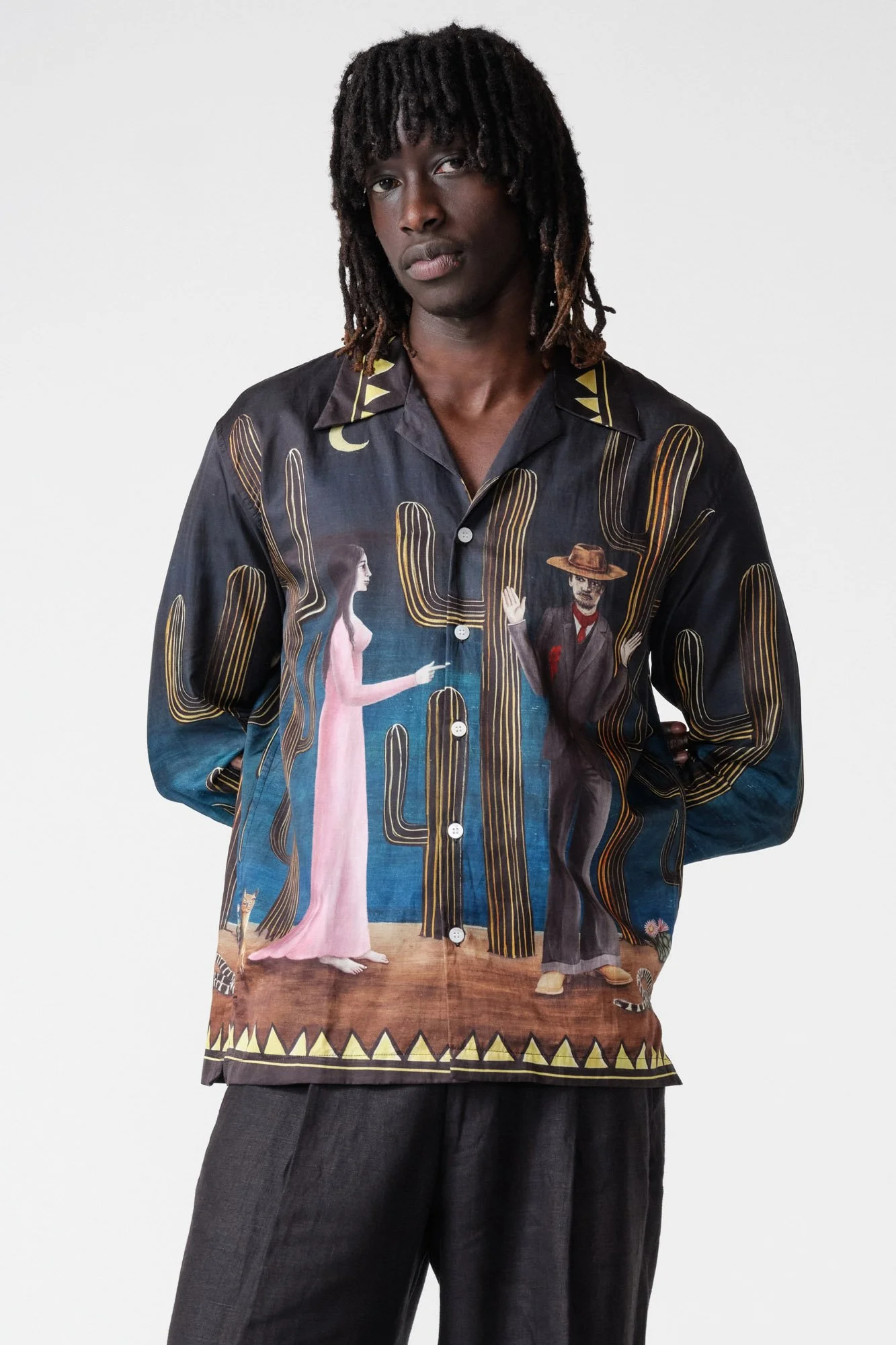 endless-joy-bang-bang-blue-printed-silk-cotton-long-sleeve-shirt-front-close-up