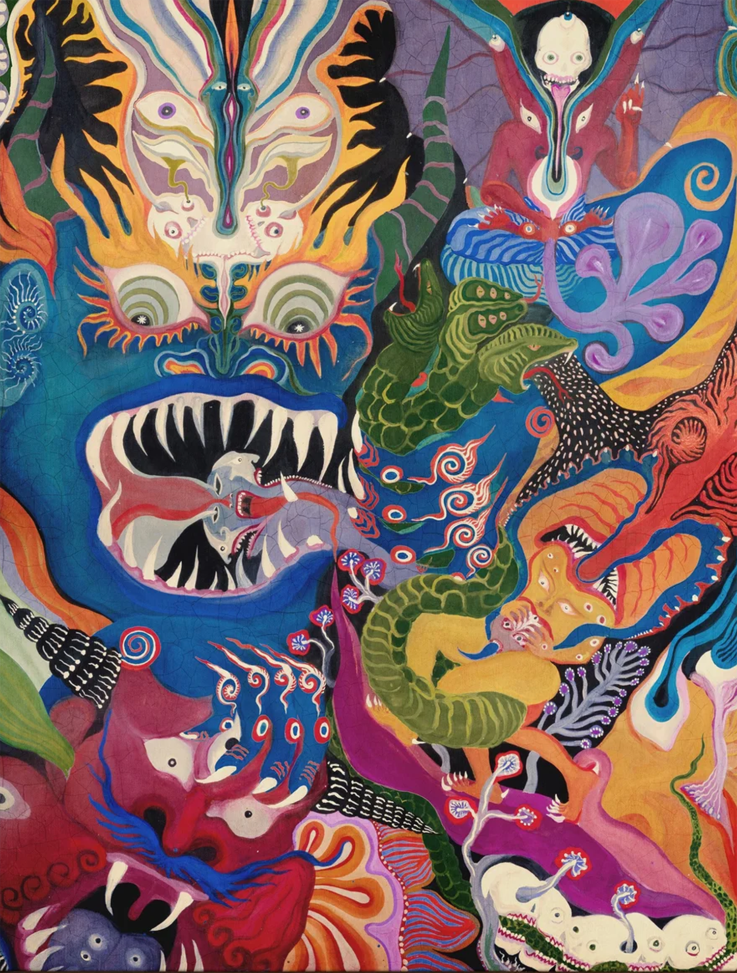 close up of pschedilc painting brainsmasher by alexandra anderson for endless