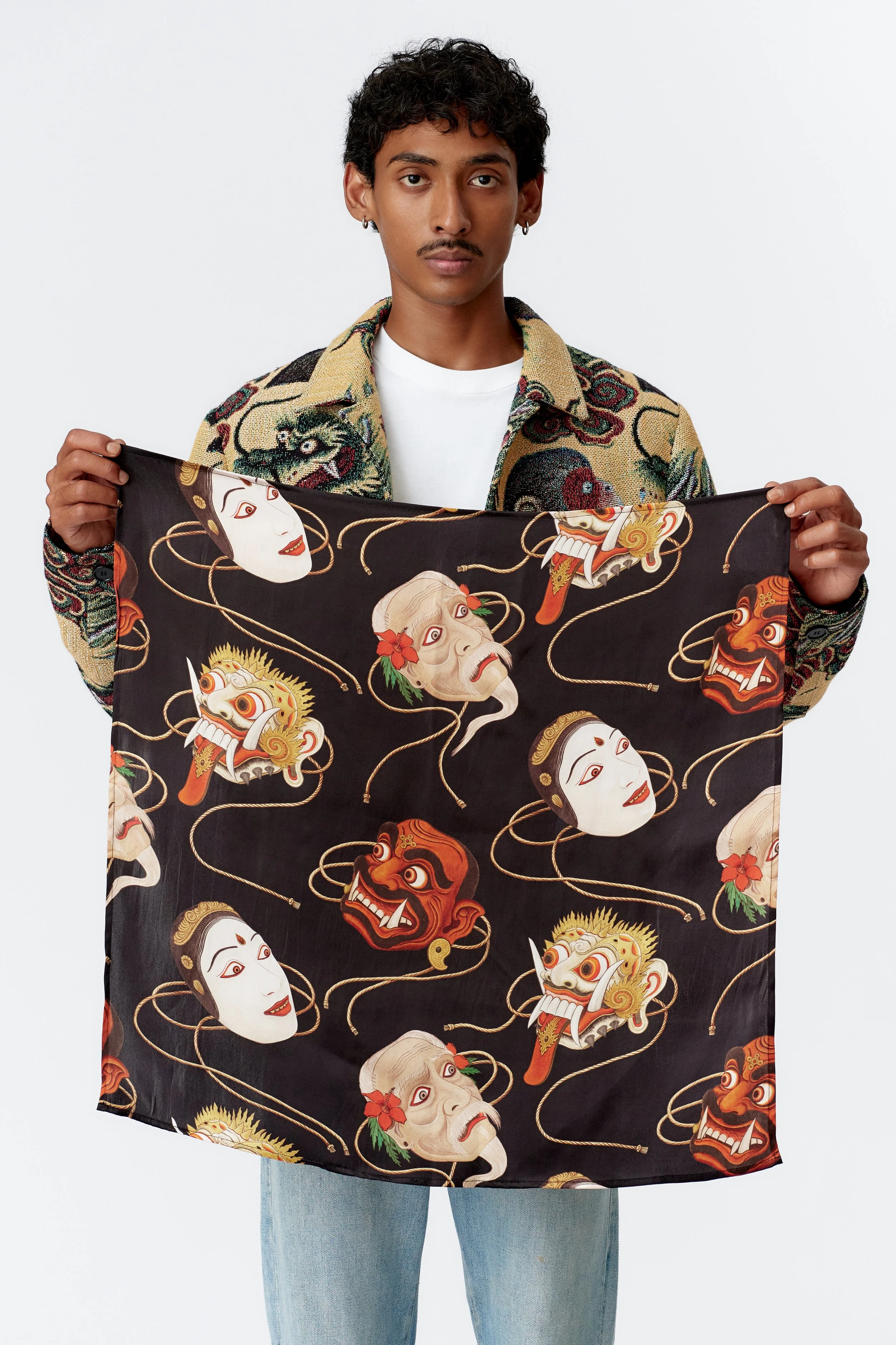 TOPENG SILK SATIN SCARF