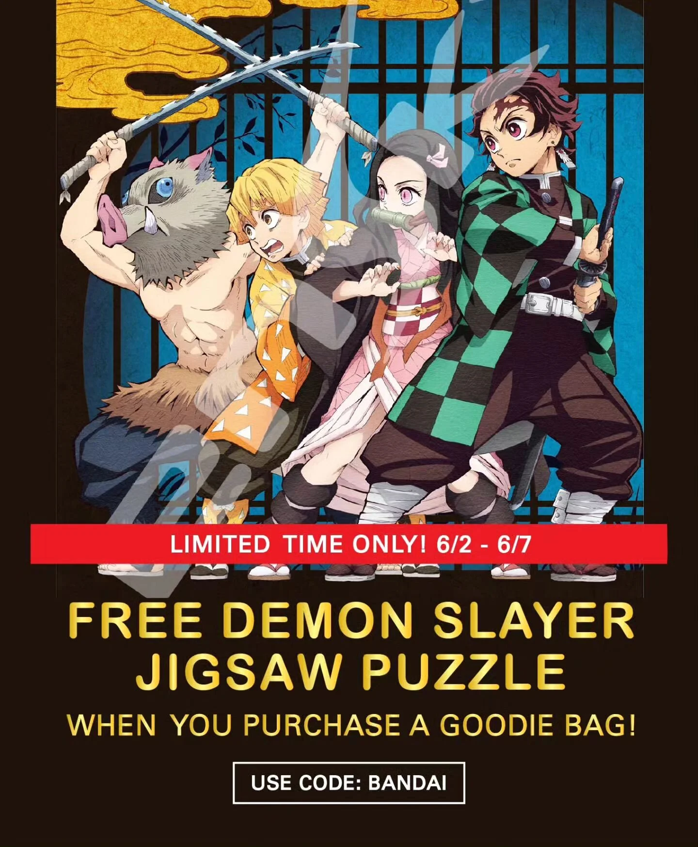 It's officially 2 more weeks until our next Taste of Japan in Anaheim‼️ **SPECIAL WEEK EVENT** Limited Time Only! 6/2 - 6/7 ➡️GET 1 FREE DEMON SLAYER JIGSAW PUZZLE when you purchase a goodie bag this week! $45/bag How? 1) Go to www.tasteofjpn.com/