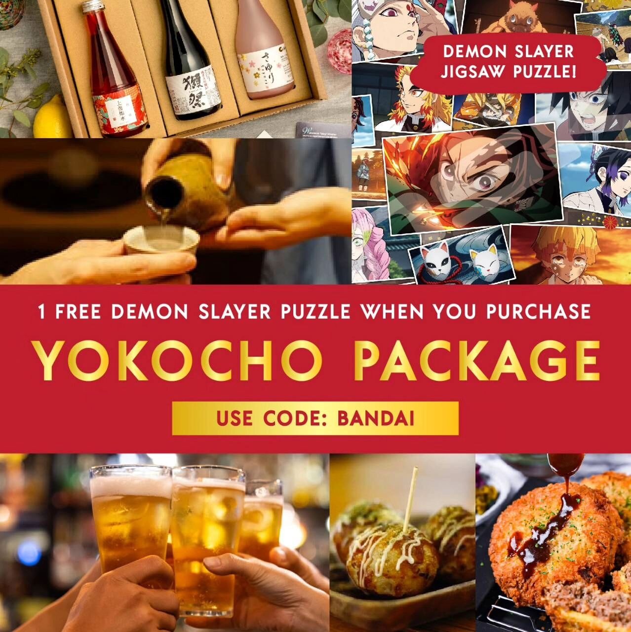 📣1 MORE WEEK UNTIL TASTE OF JAPAN‼️ We're kicking off the last week with our final sale!

*Limited Time [6/9 - 6/11]
*Pre orders Only

🌟YOKOCHO Package
BUY 1 GET 1 FREE Demon Slayer Jigsaw Puzzle from @bandainamcous !
use code: BANDAI

🌟VIP GOLD P