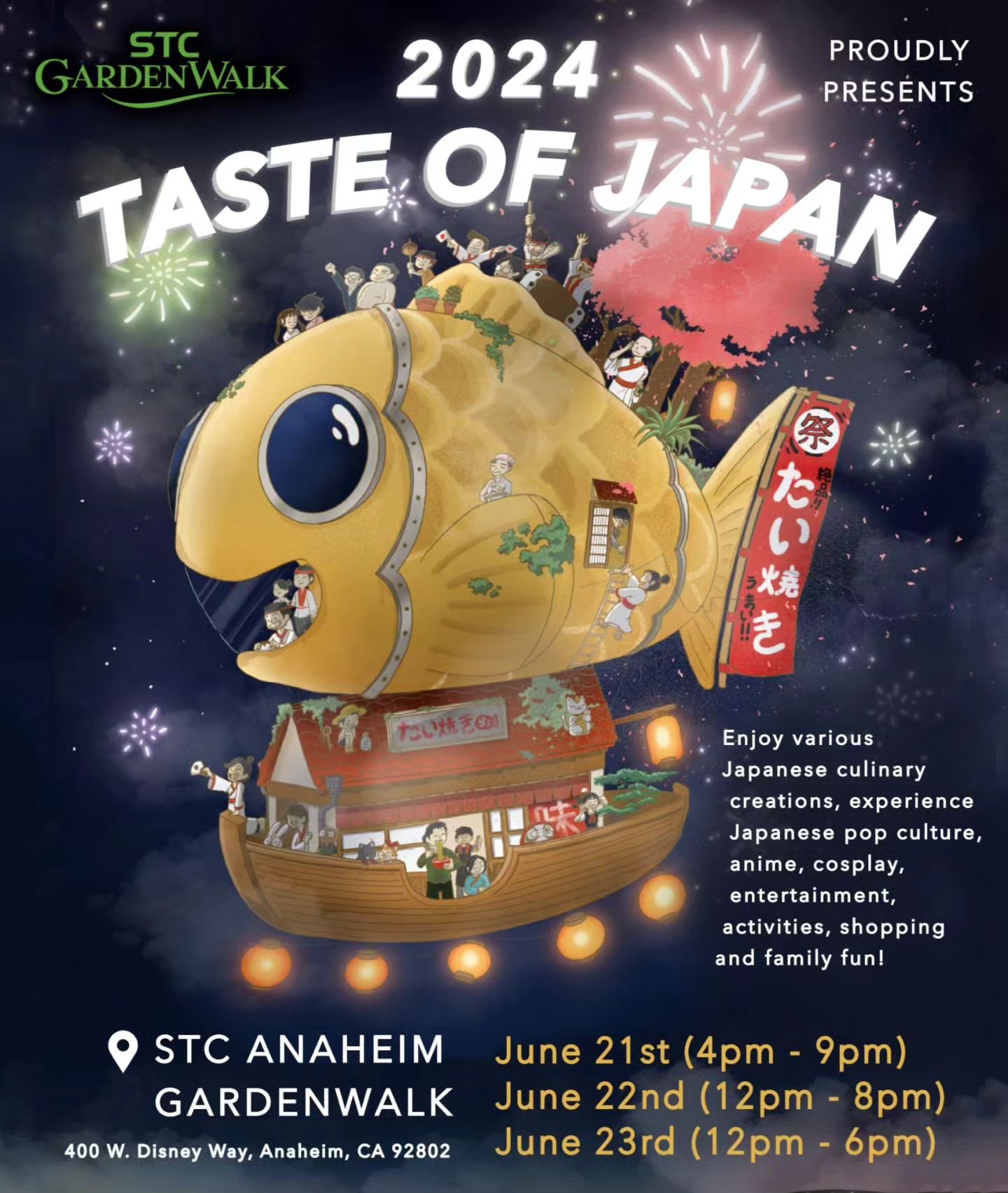 Don't forget to mark your calendars because the next Taste of Japan is here‼️Poster featuring beautiful artwork design&nbsp;&quot;Tiny worlds: The Airship Taiyaki&quot; by @kenzo_illustrations

Bringing back all your favorite Japanese foods, performe