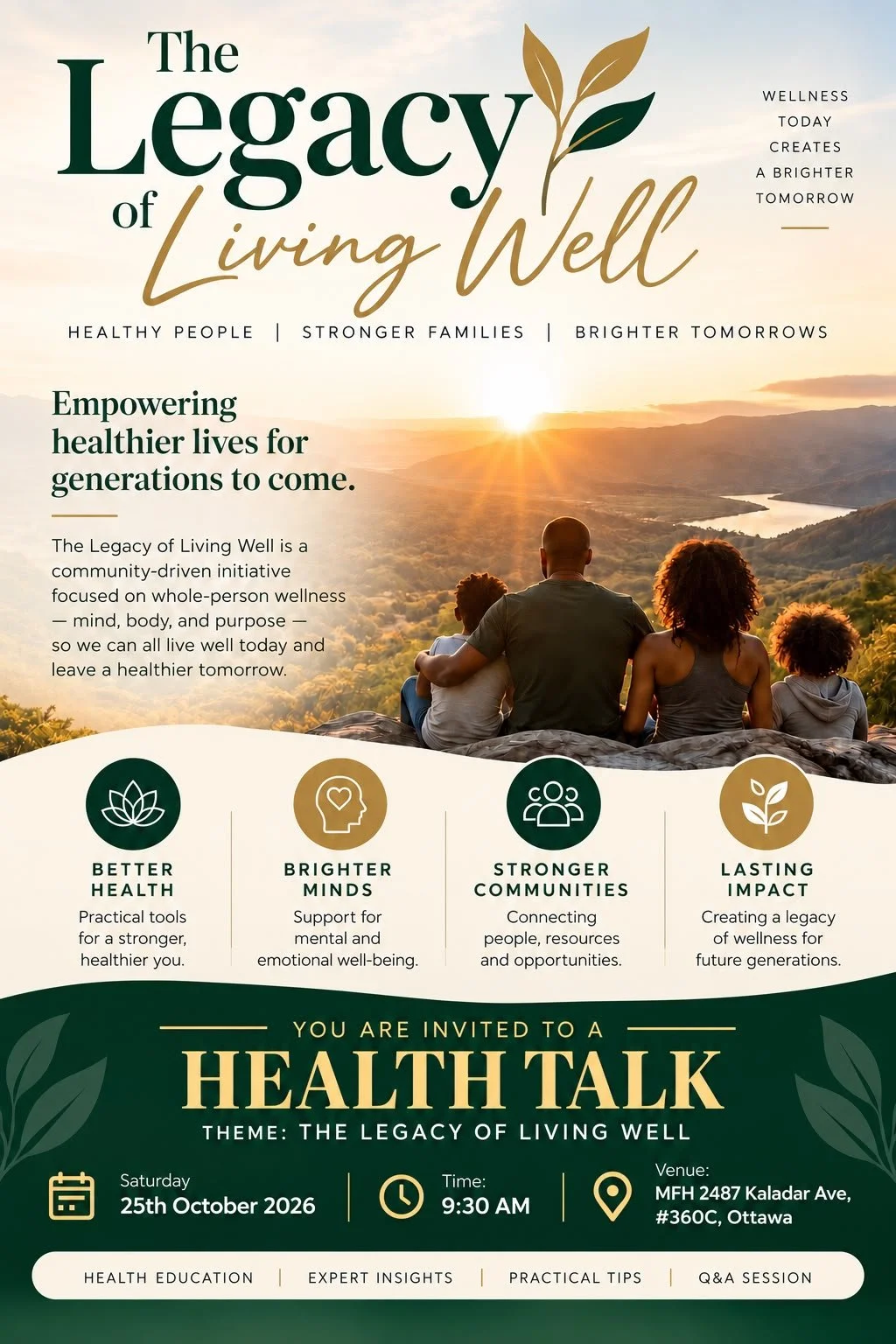 MFH October Health Tip - The Legacy of Living Well