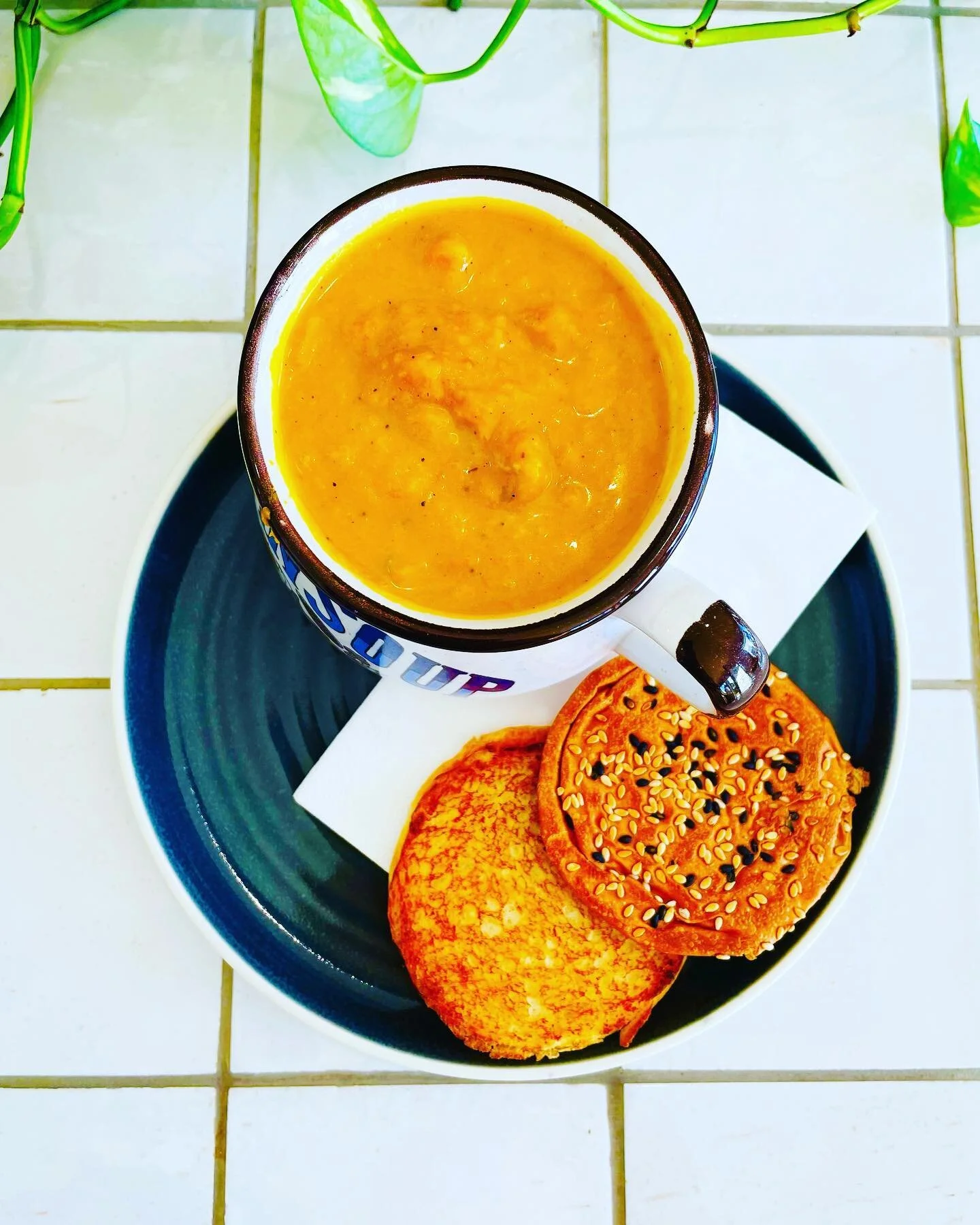 Soup of the day, Delicious Pumpkin soup w kids bun, Yum!.
.
.
.
.
.
.
.

#mossycafe #seeyouatthemossy #cafe #coffee #broulee #mossypoint #southcoastnsw  #nsw #wheretoeat #whattoeat #visitbatemansbay #visitmoruya #visitnsw #nsw #mossyontrain  #sandwhi