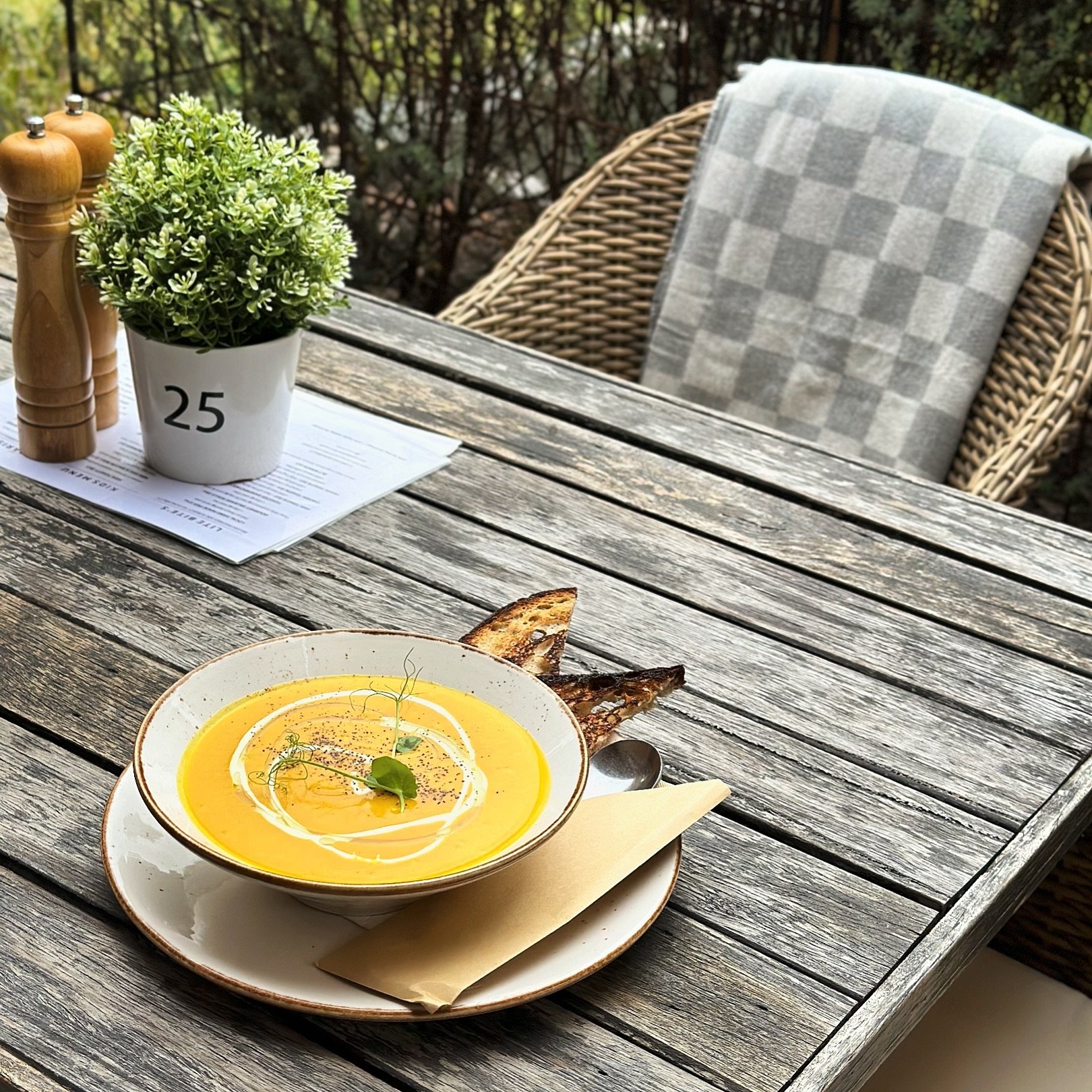 ‼️ SOUP OF THE DAY 🔔 

Pumpkin Soup
w/ toasted @honorbread sourdough 
#vegetarian 

#soup #goodsoup #soupseason #eurobodalla 
@eurobodallabotanicgarden 
@eurobodalla 
@visitbatemansbay
