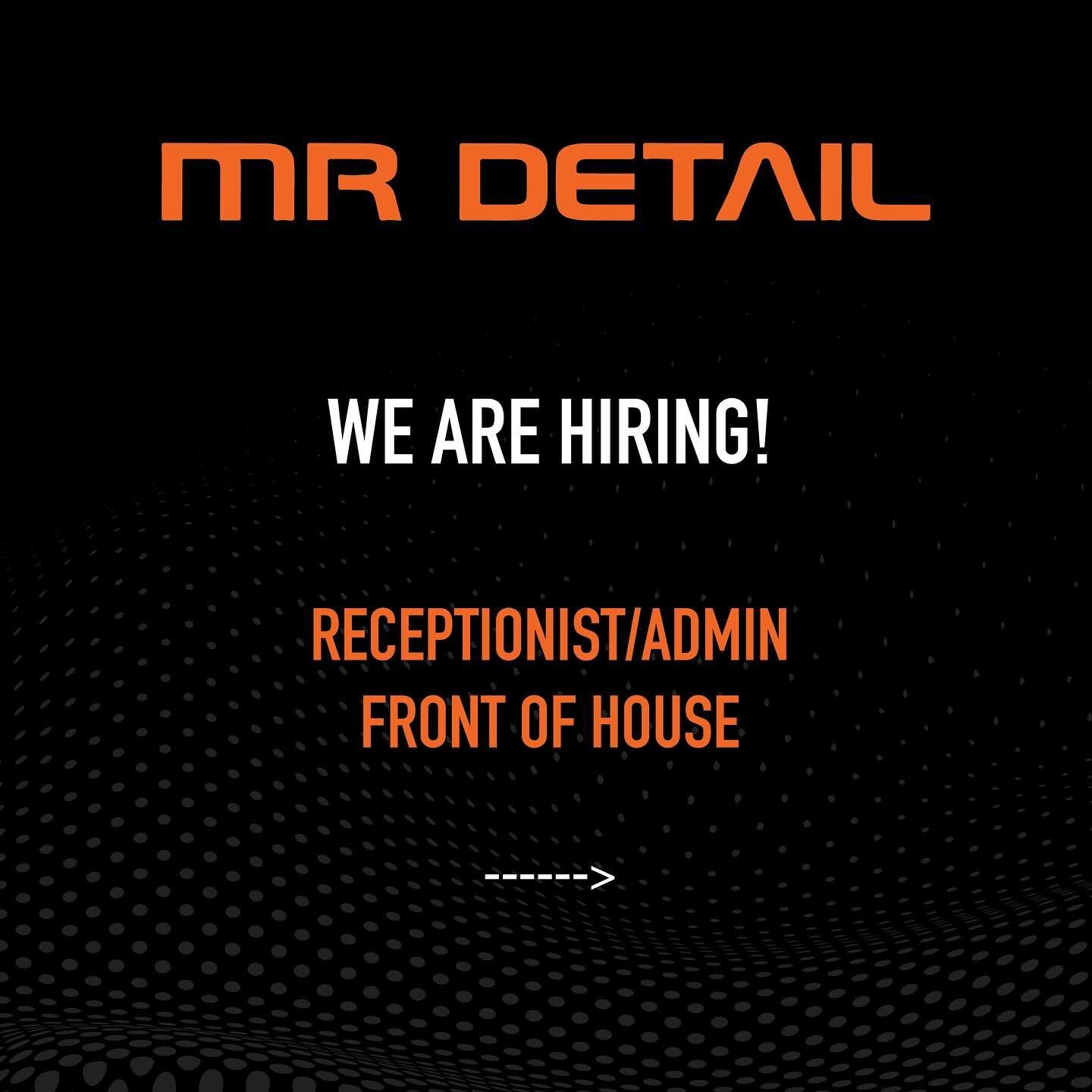 WE ARE HIRING! Swipe across to have a look at some of the duties required for the position. If you know of someone or you yourself are looking for a new job opportunity, send us your CV at info@mrdetail.com.au