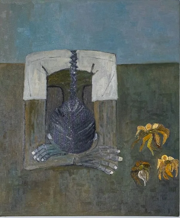 Anguish #6_Woman with head on table_painting.JPG