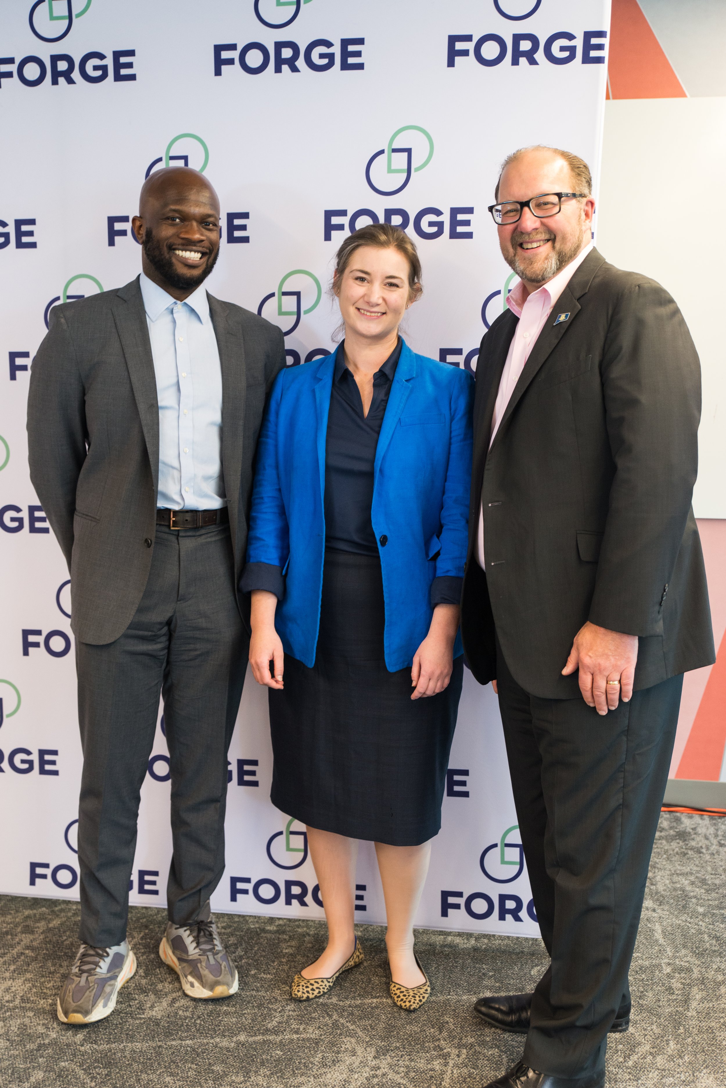  CTNext Executive Director Ony Obiocha, FORGE Executive Director Laura Teicher, and Connecticut Chief Manufacturing Officer Paul Lavoie  