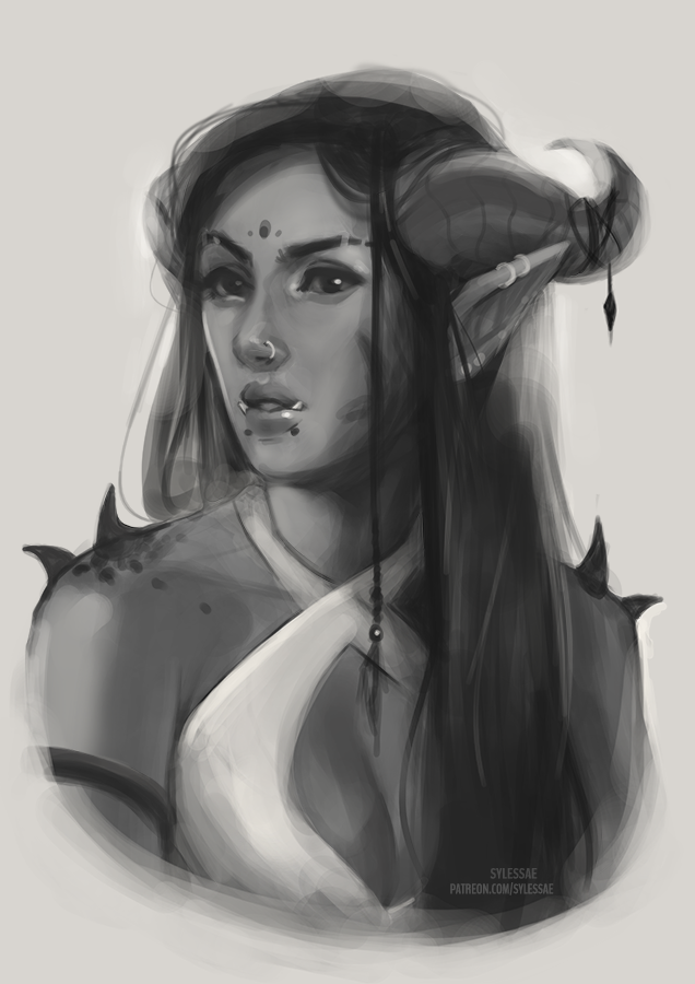 What do you mean? Of course I drew a lady with horns.