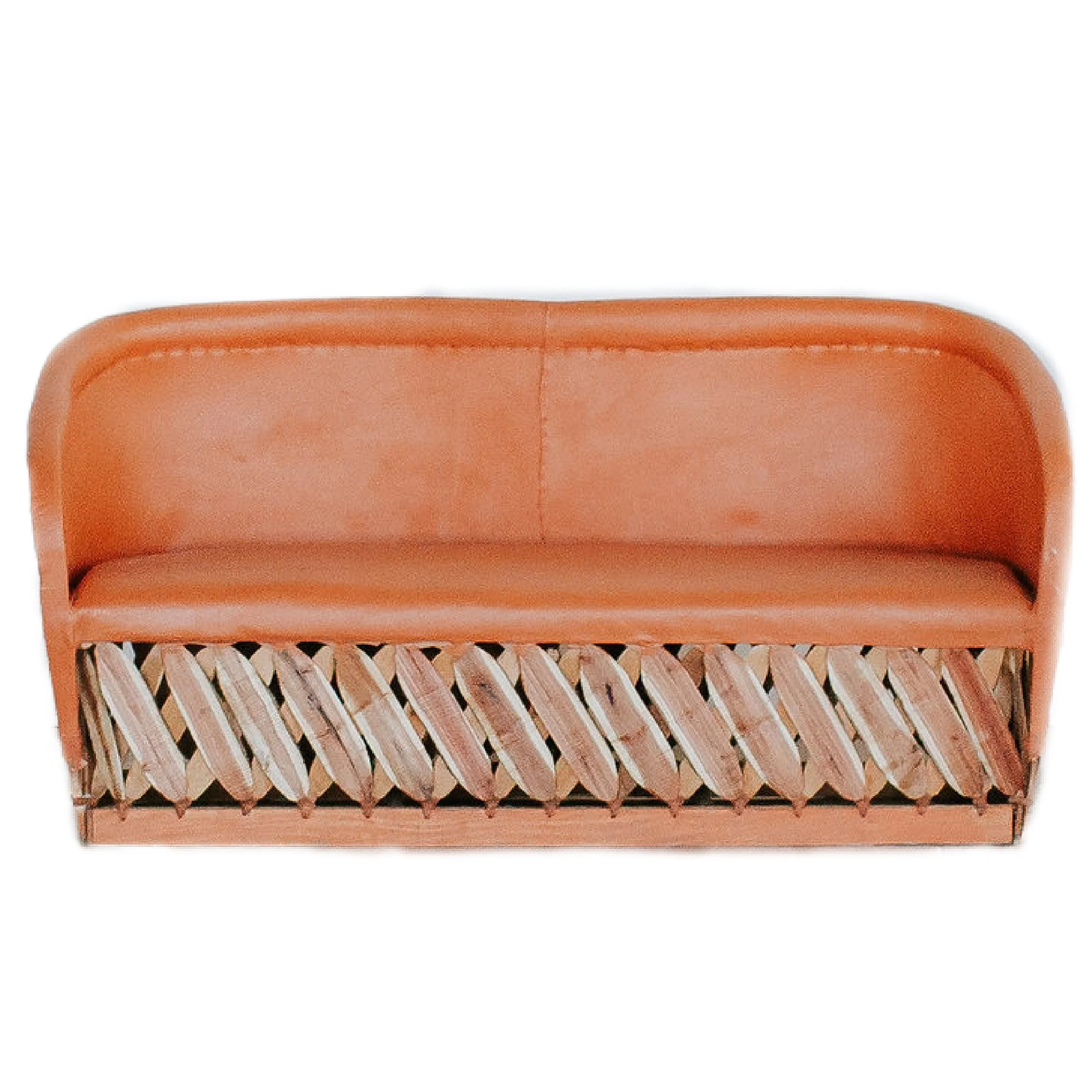 Orange Leather Sofa Lounge Rental