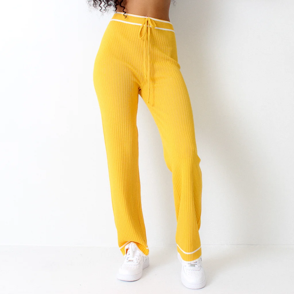 Yellow Knit  Joggers