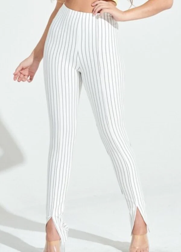 Striped Split Pants (Ivory)