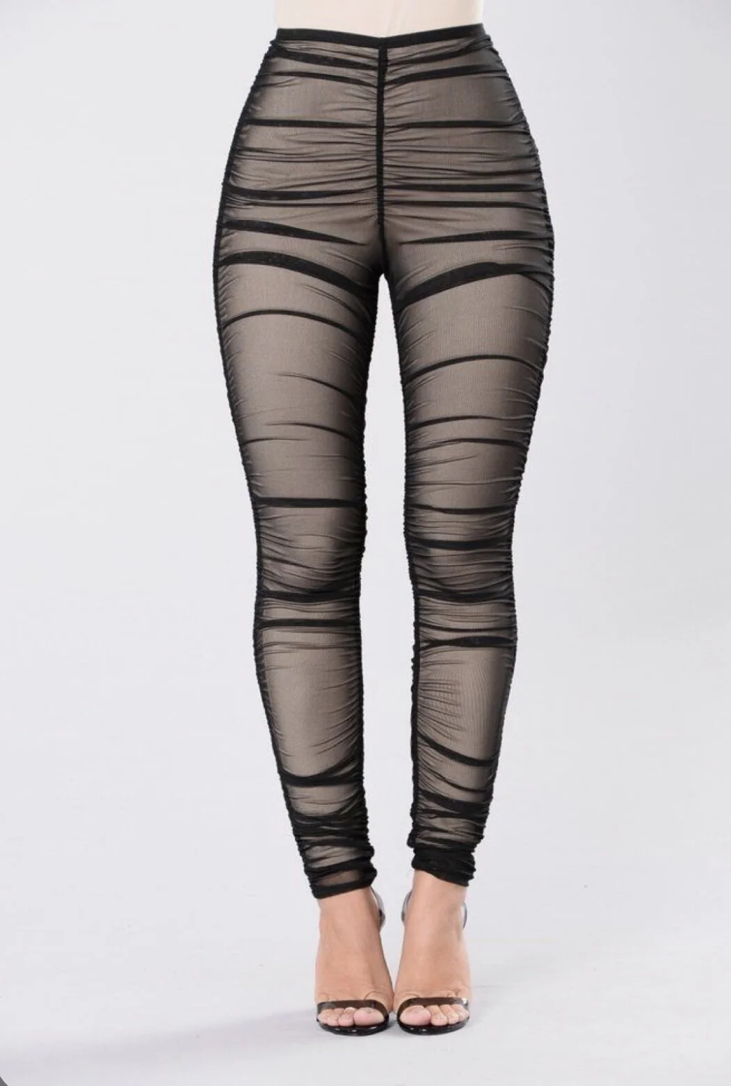 Ruched Mesh Pants