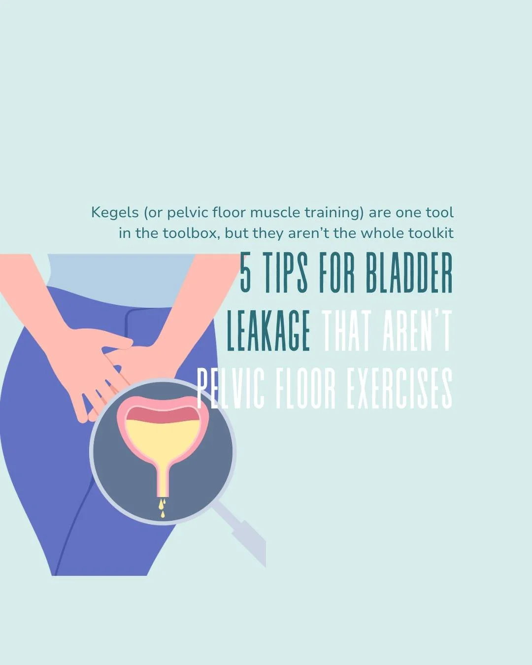 If you've been doing your kegels and are still experiencing leakage then this post is for you 👆🏻

Kegels (or pelvic floor muscle training as we prefer to call it); are only one of the tools in the toolbox - and are often overused!

This is because 