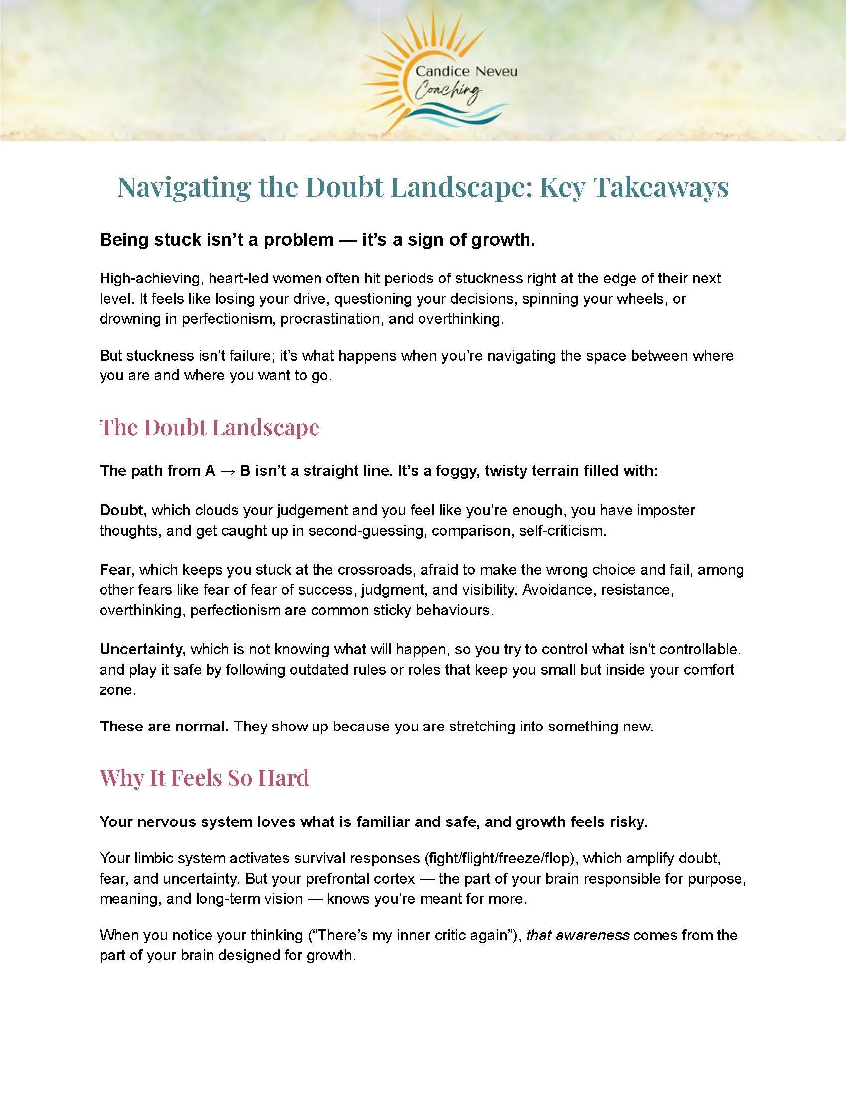 Navigating the Doubt Landscape