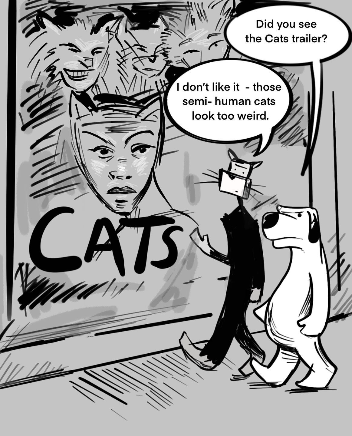 Reilly and Bartles talk about the Cats movie trailer. #catsthemusical #catsthemovie #taylorswift #idriselba #webcomic #humor #jokes