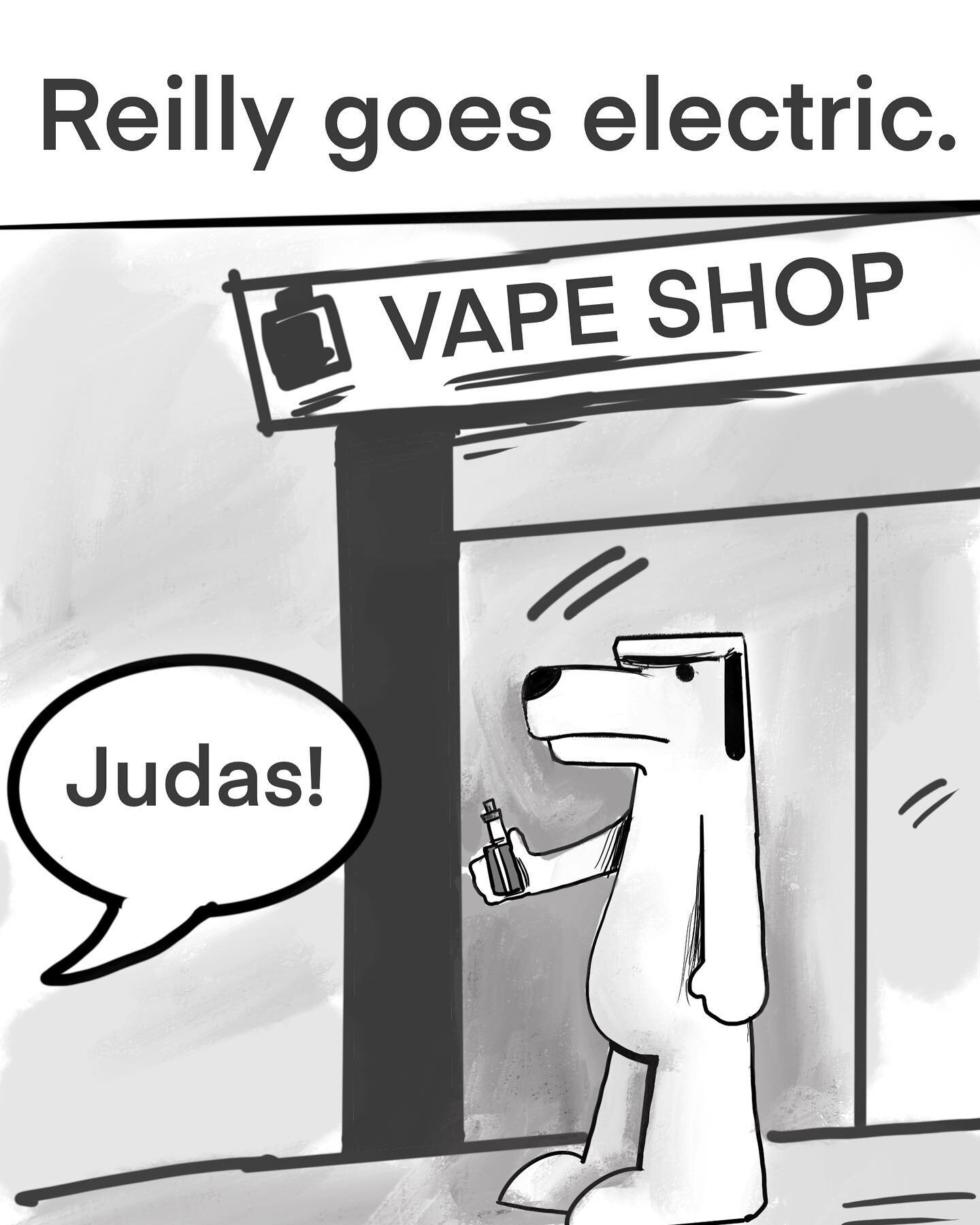 Reilly goes electric. #bobdylan #doghousereillycomic #webcomic #comedy