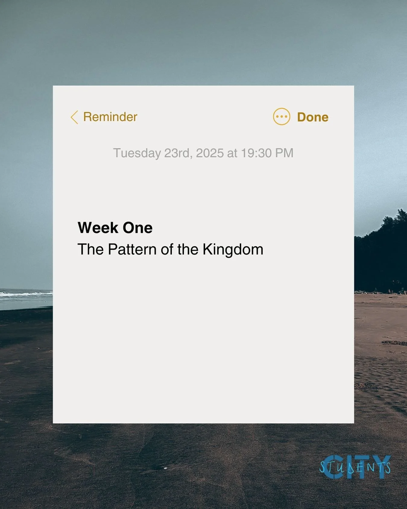 Week one of our study series ‘Your Kingdom Come’ kicks off tonight (23/09/25) at Boston Tea Party on Whiteladies Road at 19:30! This is going to a be great chance to fellowship, worship together and start to get an overview of God’s