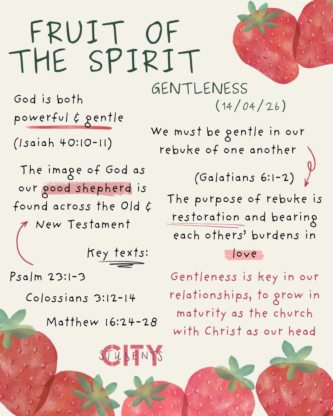 We have loved going deeper into the fruit of the Spirit with you this term!! 🍓🍋&zwj;🟩🫐 Our content may be finished for the academic year, but keep an eye out for the rest of our Bible study recaps . . .