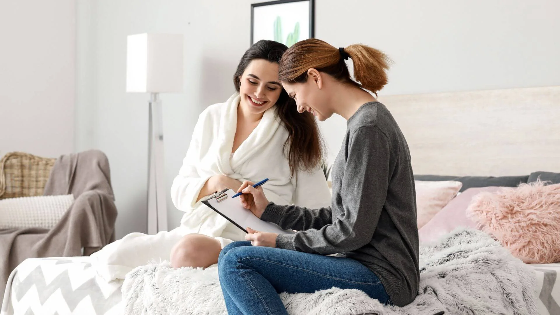 a woman with her postpartum doula