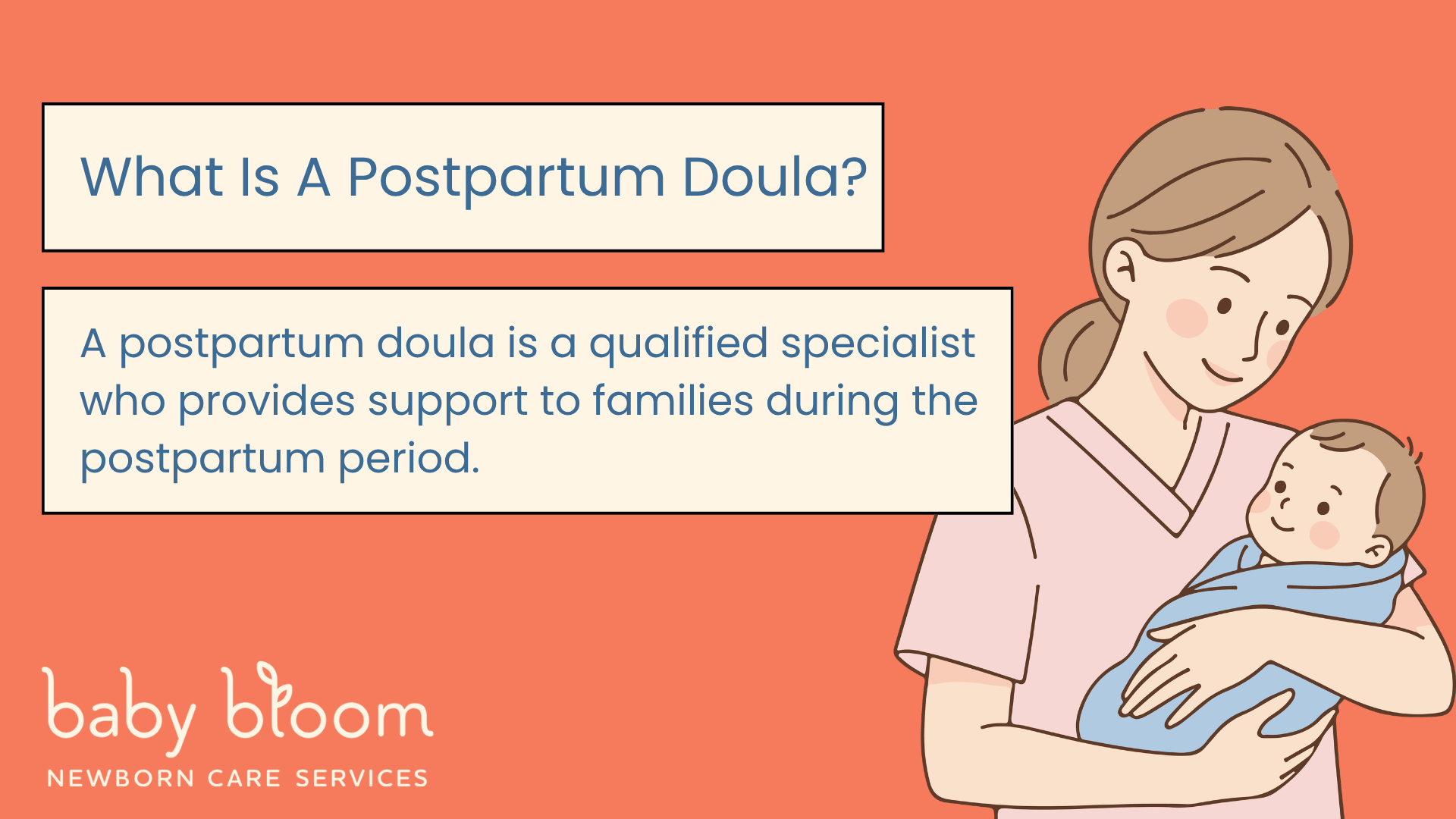 graphic explaining the definition of a postpartum doula