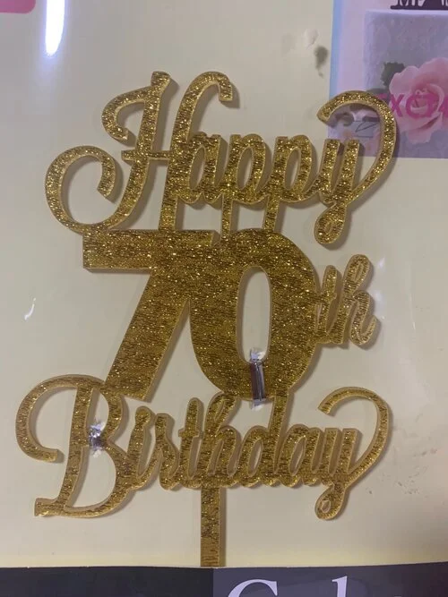 70 glitter arcylic cake topper 