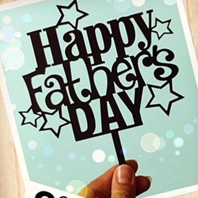 black happy fathers day cake topper 