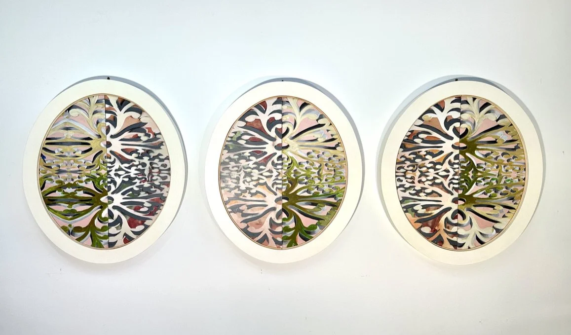 Venetian JuXto, 3 pieces,  35" x 24" each., 2026.
