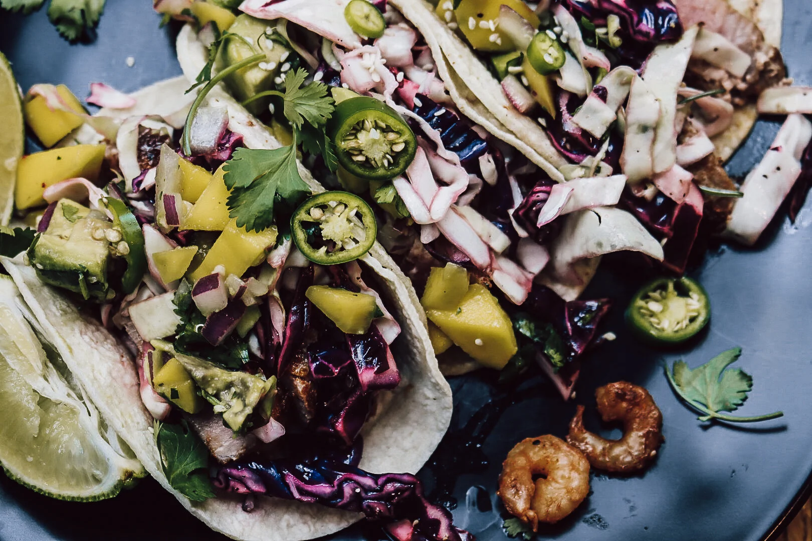 Ahi Tuna and Shrimp Tacos