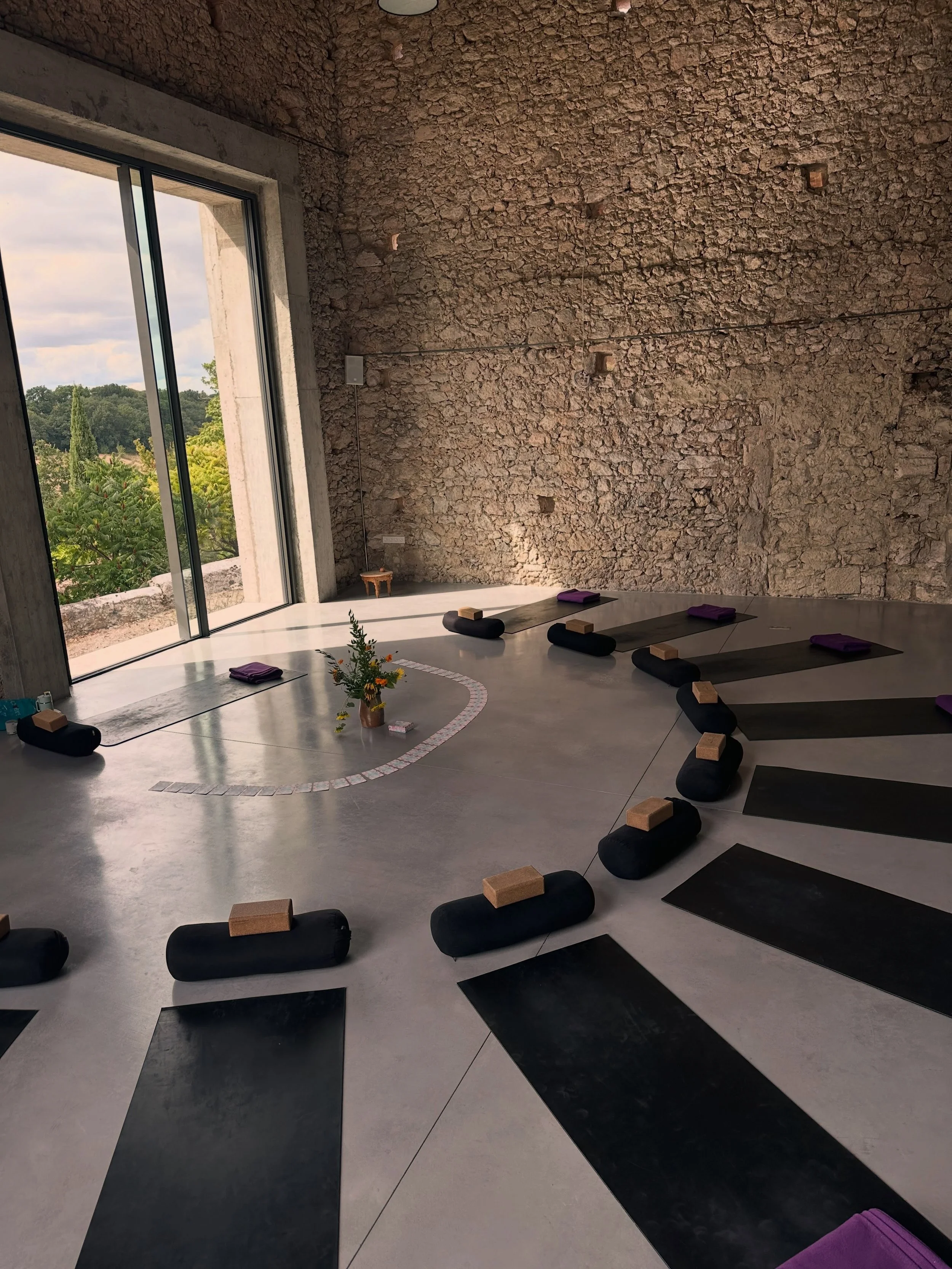 Yoga &amp; Slow Living Retreat in France - so grateful for the wonderful people who joined me on this retreat 🙏

And for @plantbasedchefdavidenunes for cooking such amazing food for us

French interiors 🤌

Sunflowers in the yoga studio 

This quali