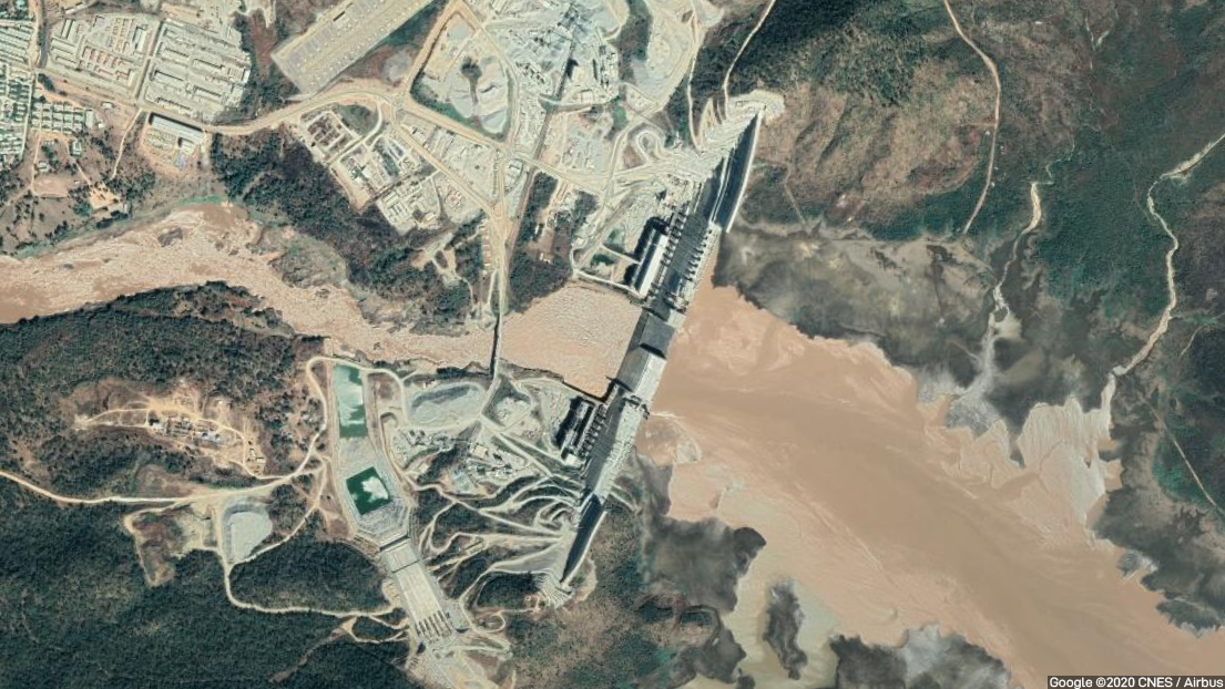 The Grand Ethiopian Renaissance Dam straddles the Blue Nile