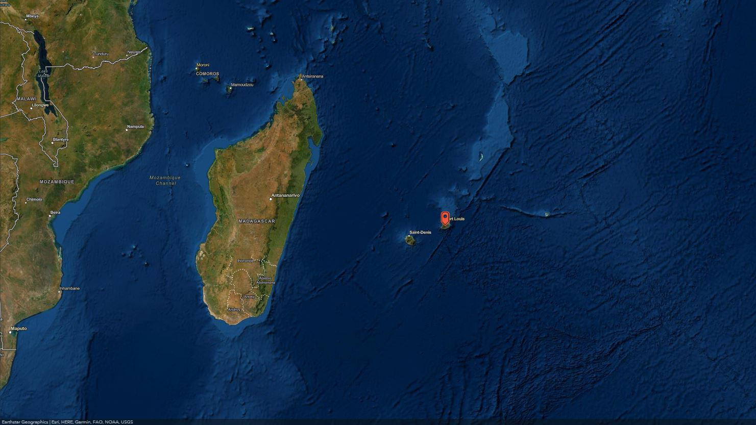 The island of Mauritius