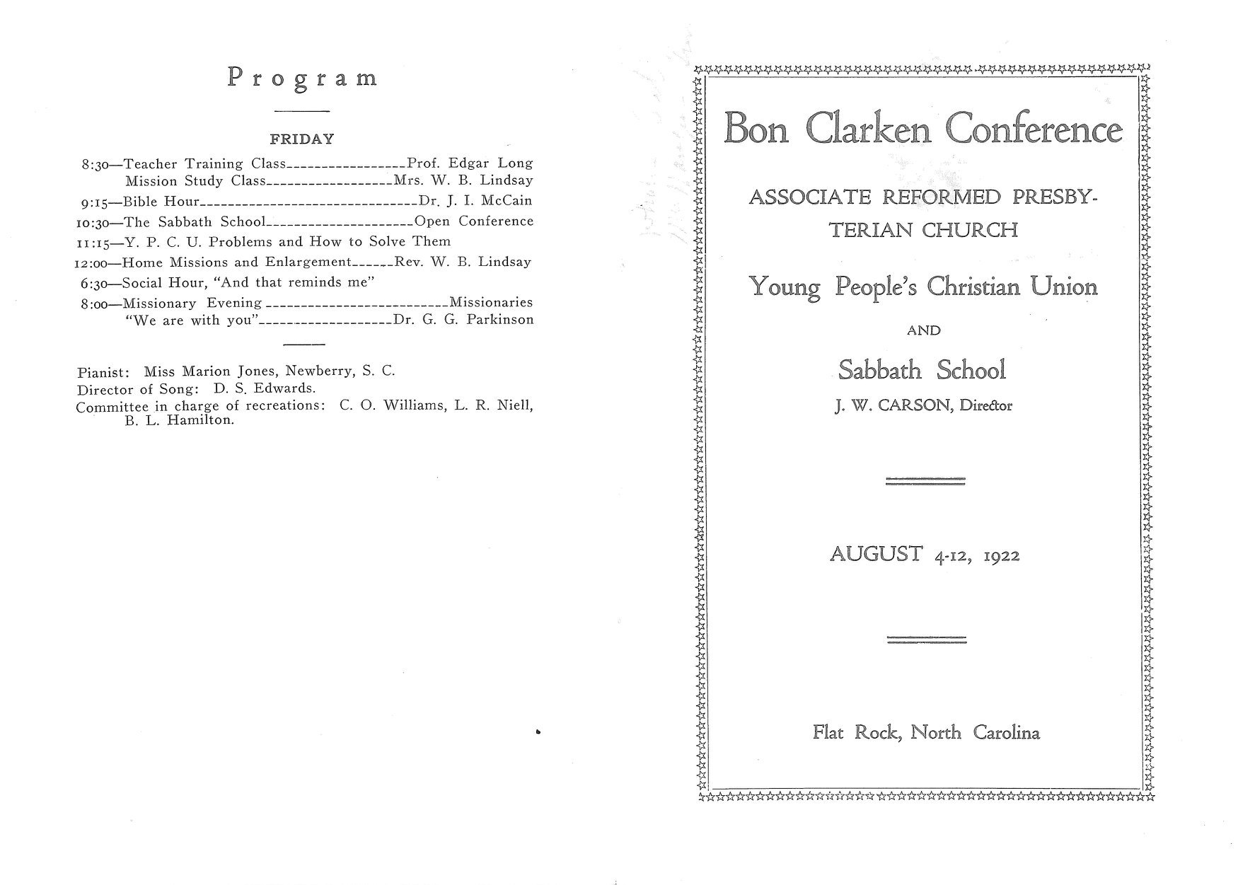 First Conference at Bonclarken 1922.jpg