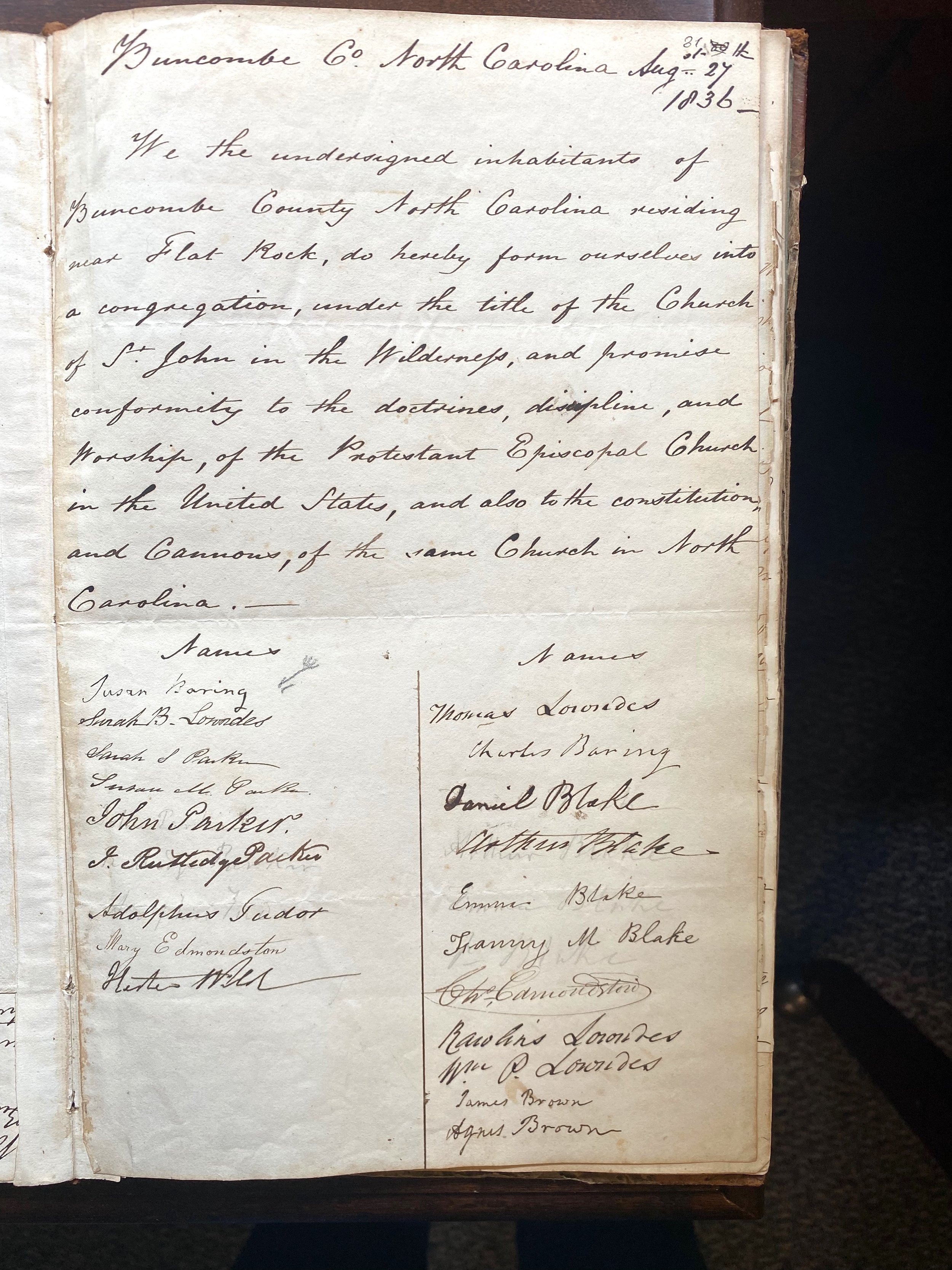 Letter of Formation 1836