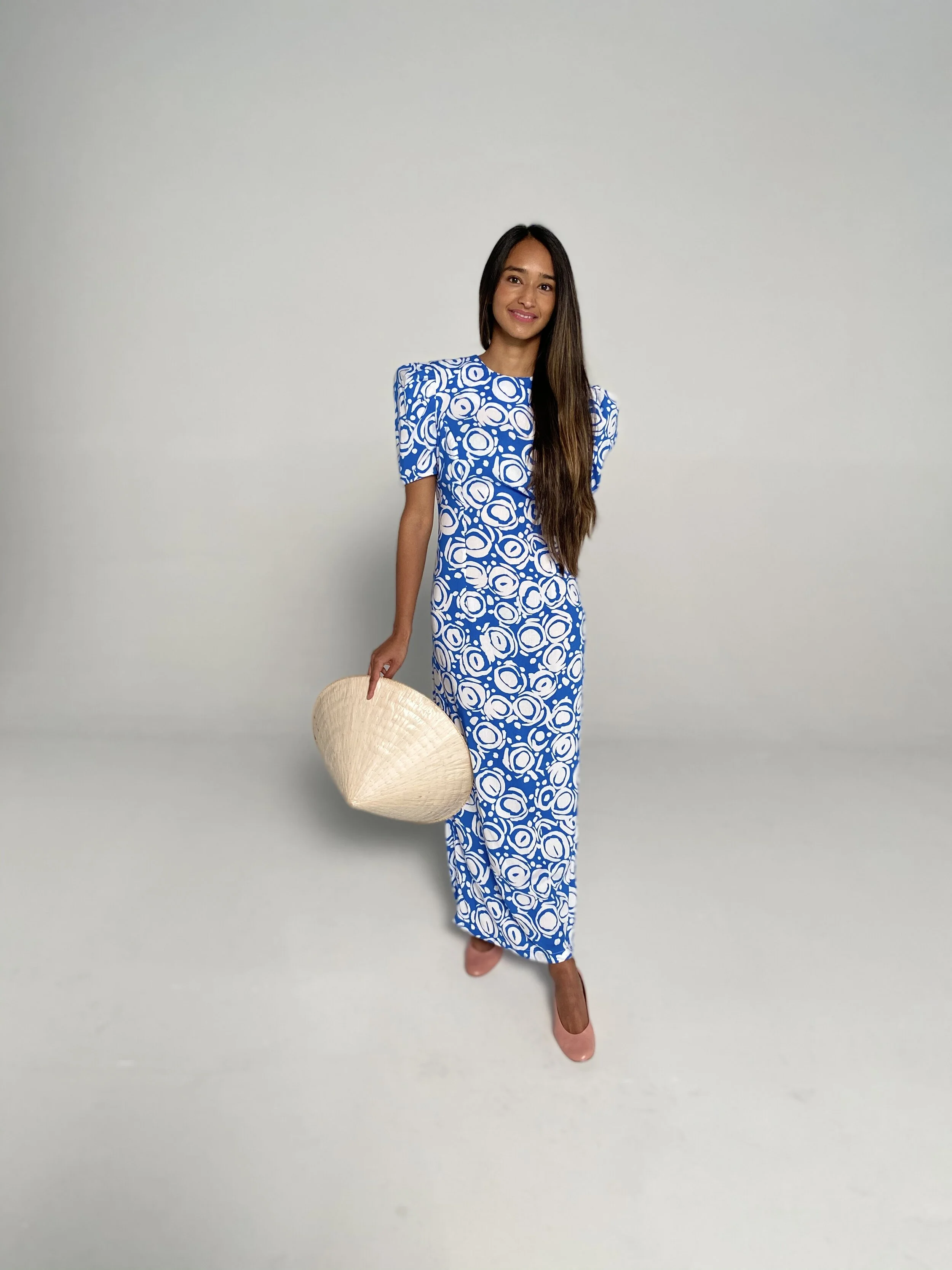 zara blue swirl dress