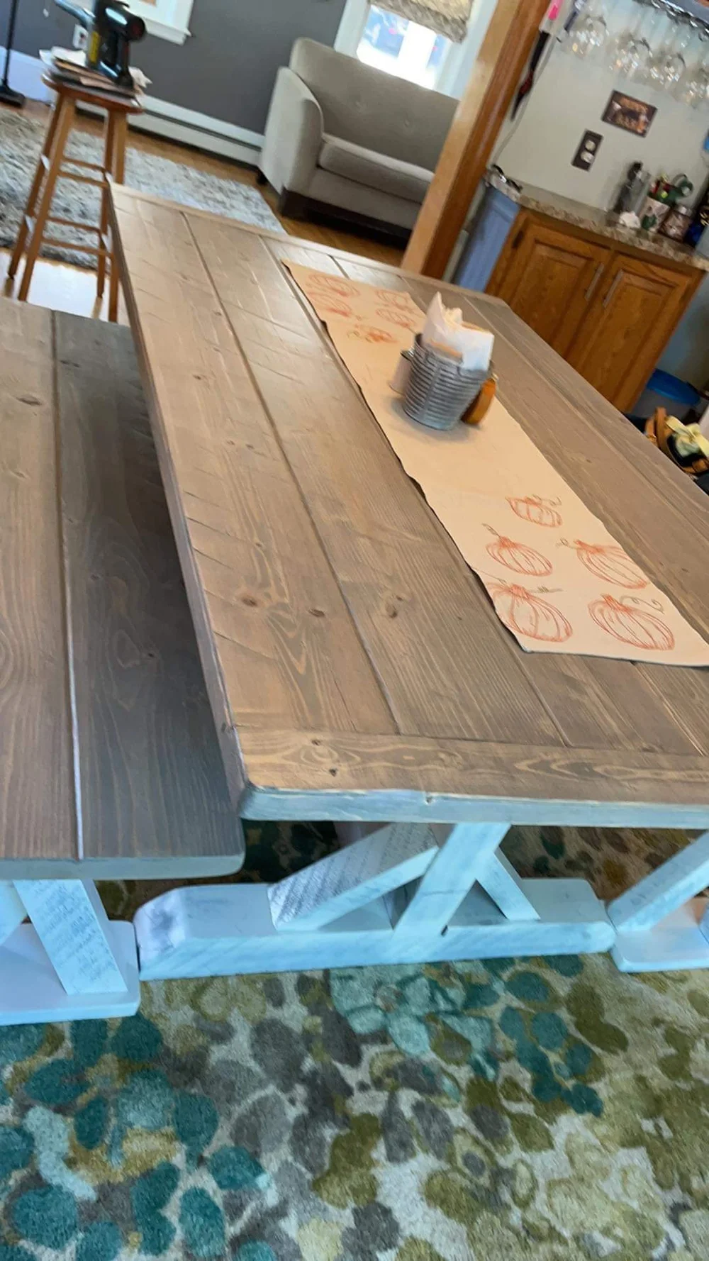 Farmhouse Top Trestle Base Table — Sauer Bros Woodwork