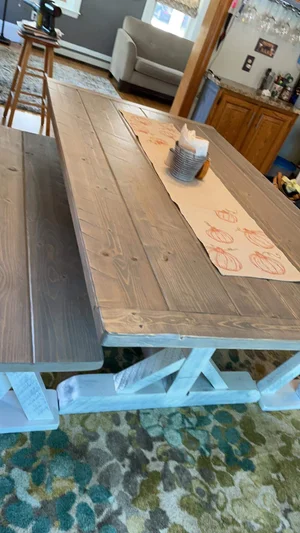 Farmhouse Top Trestle Base Table — Sauer Bros Woodwork