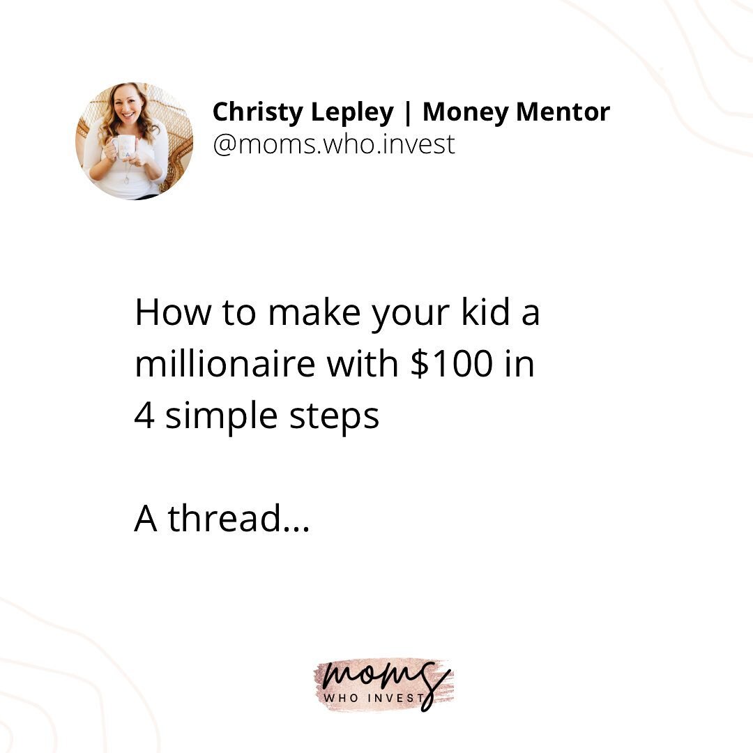 Making your kid a millionaire is easier than you think&hellip;

All it takes is setting this up on the front end and then doing nothing else&hellip;

Kid is 5 then just adjust the numbers by either adding more a month or waiting to spend it

It&rsquo