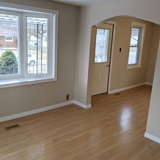 This client's house needed a little updating and we were happy to help. We removed the old wallpaper, panelling, and ceiling tiles and replaced those with drywall. After some new trim and a few coats of paint things were looking good as new. For your