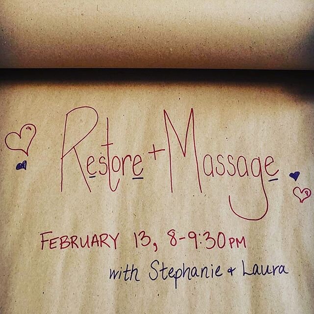 How about a night of self-nurture with Restorative Yoga and Massage?I&rsquo;m teaching 90 min of Restorative Yoga and @miraclesforminimumwage, an amazing massage therapist, will be going around giving massages. Treat yourself! It&rsquo;s all happenin